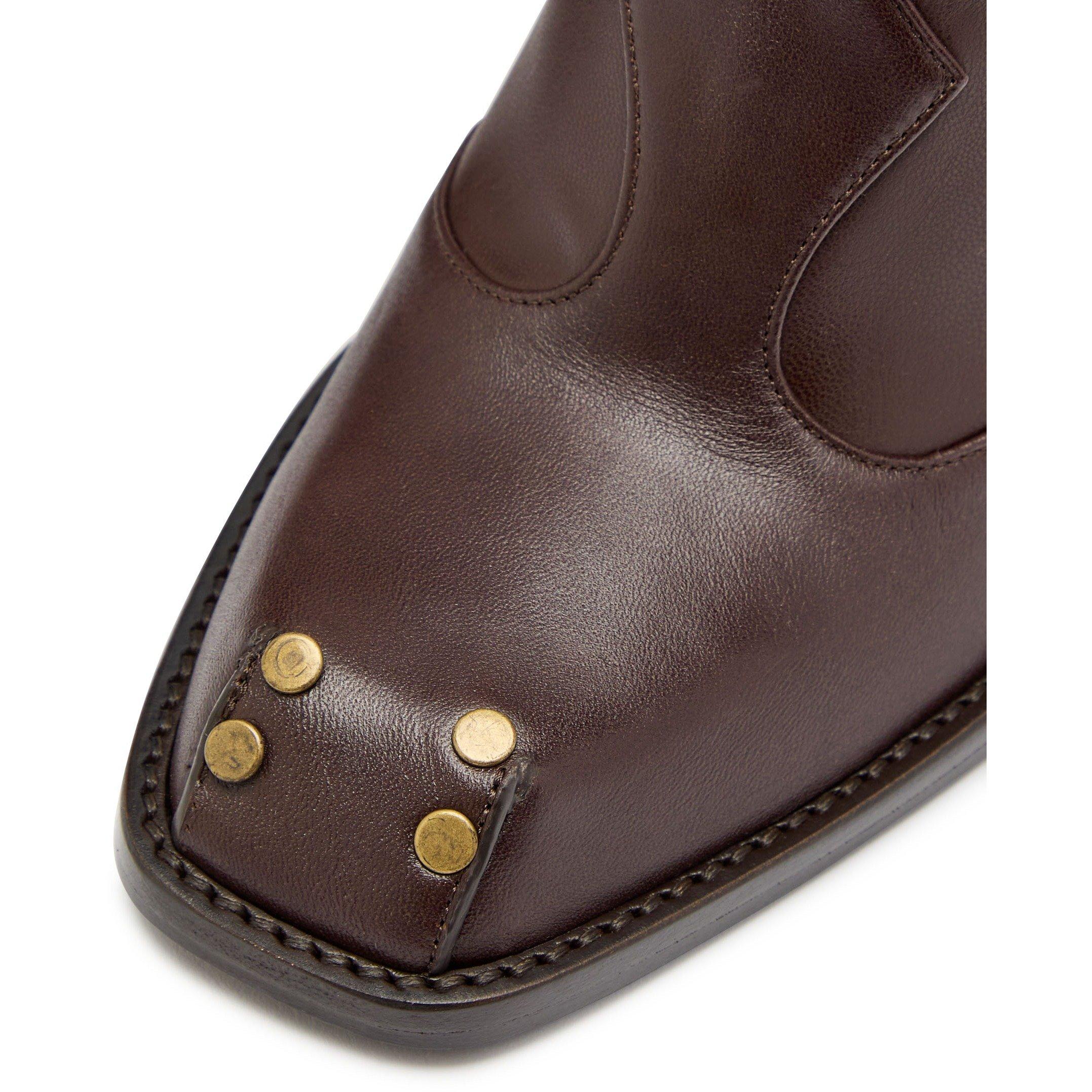 CHOCOLATE - Etro - Women's Leather Knee-High Boots - 4