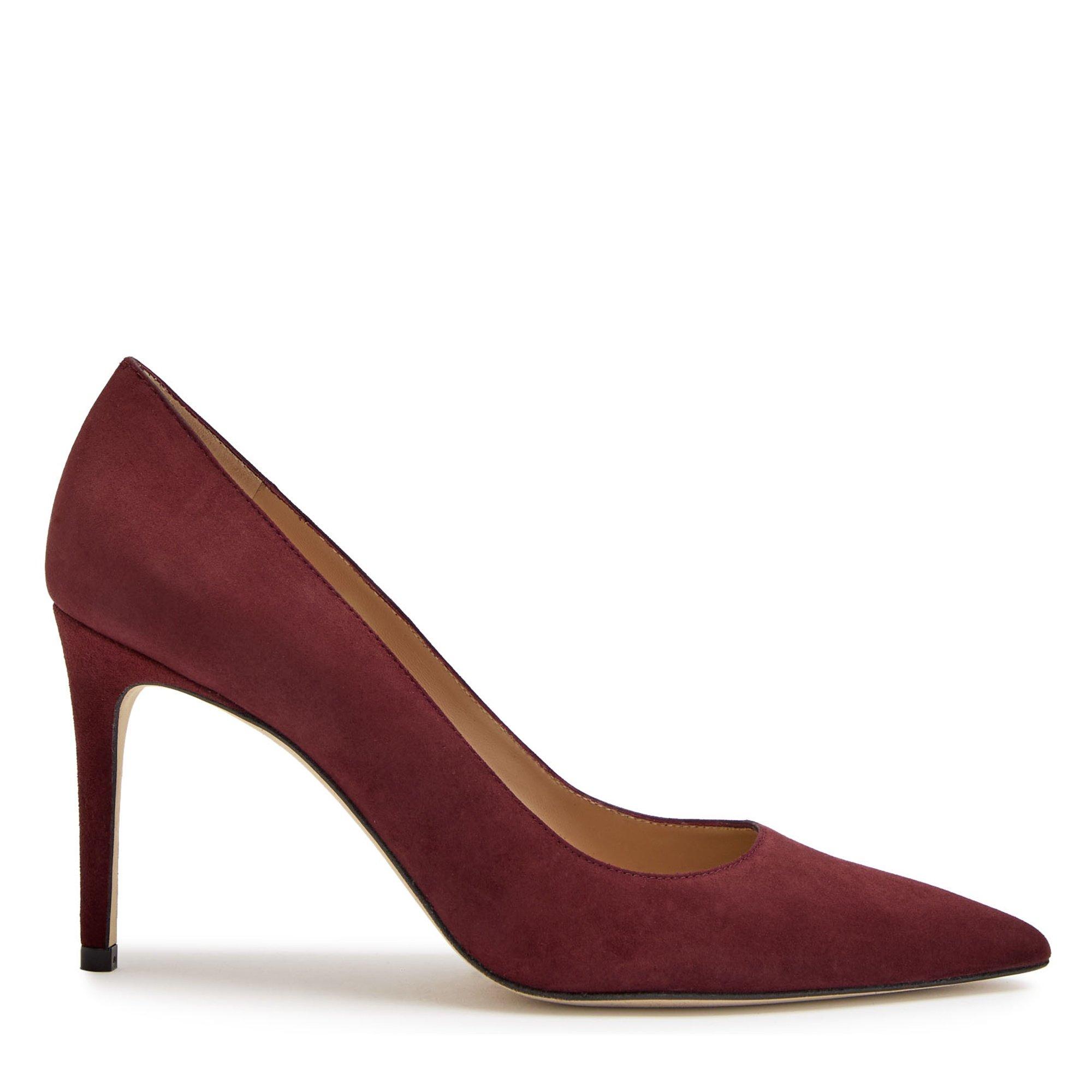 BURGUNDY - Stuart Weitzman - Women's Power Suede Stiletto Heels