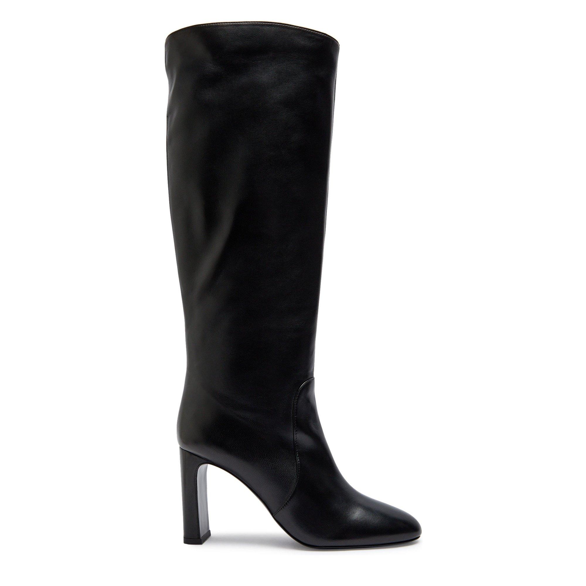 BLACK - Stuart Weitzman - Women's Babette Tubo Leather Knee-High Boots