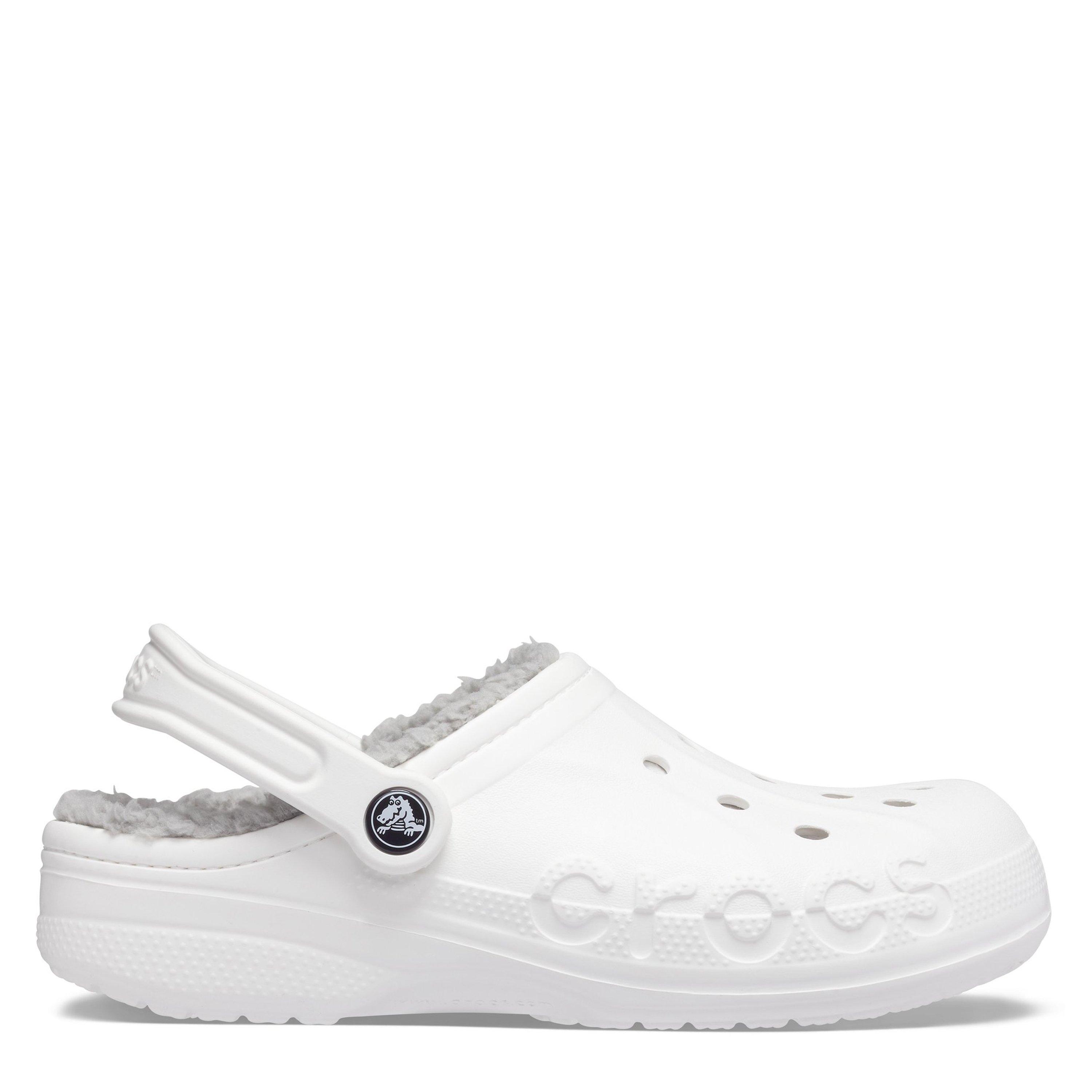 White/Grey - Crocs - Women's Baya Lined Mule Slippers - 1