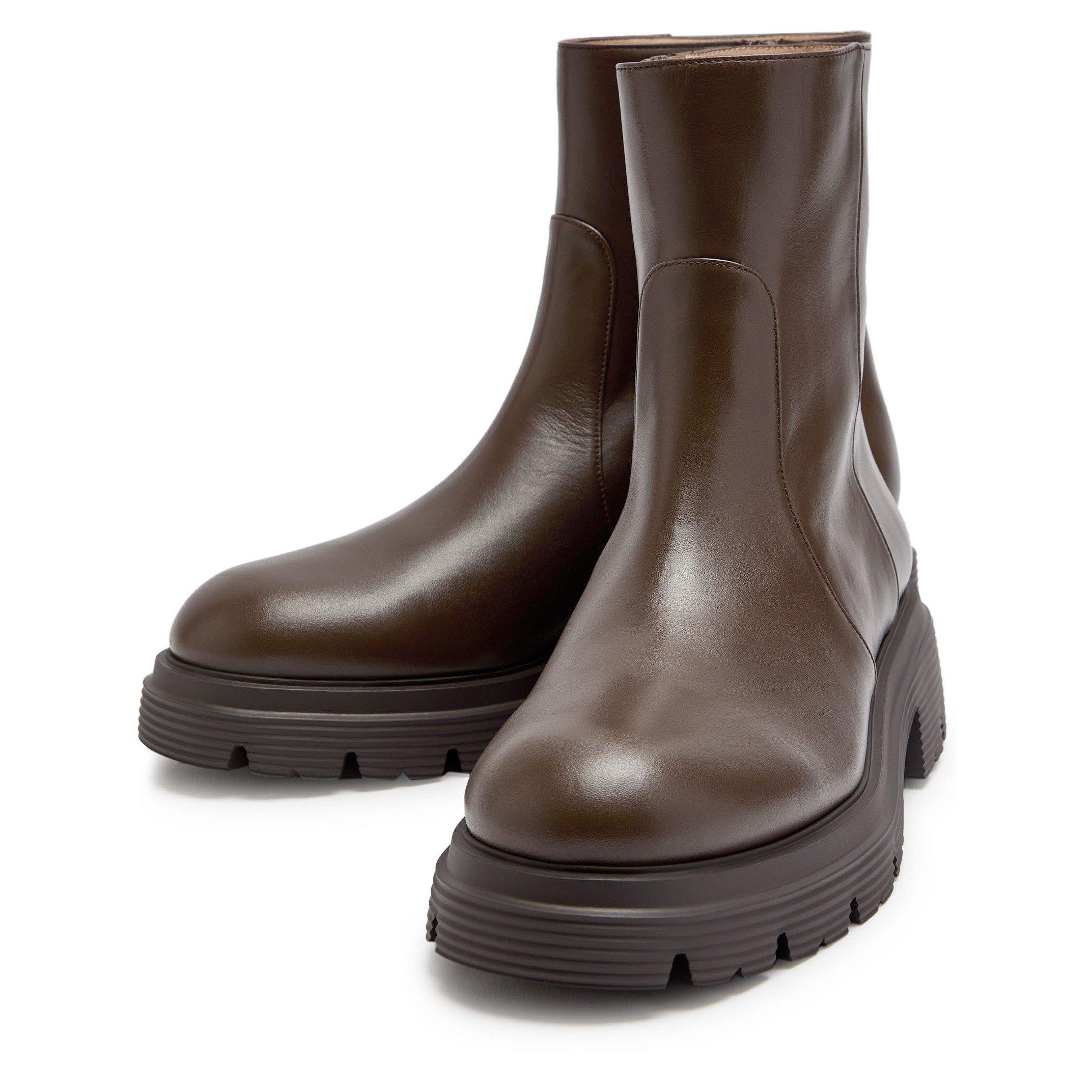 BROWN - Stuart Weitzman - HUDSON LITE ZIP BOOTIE09 - 3