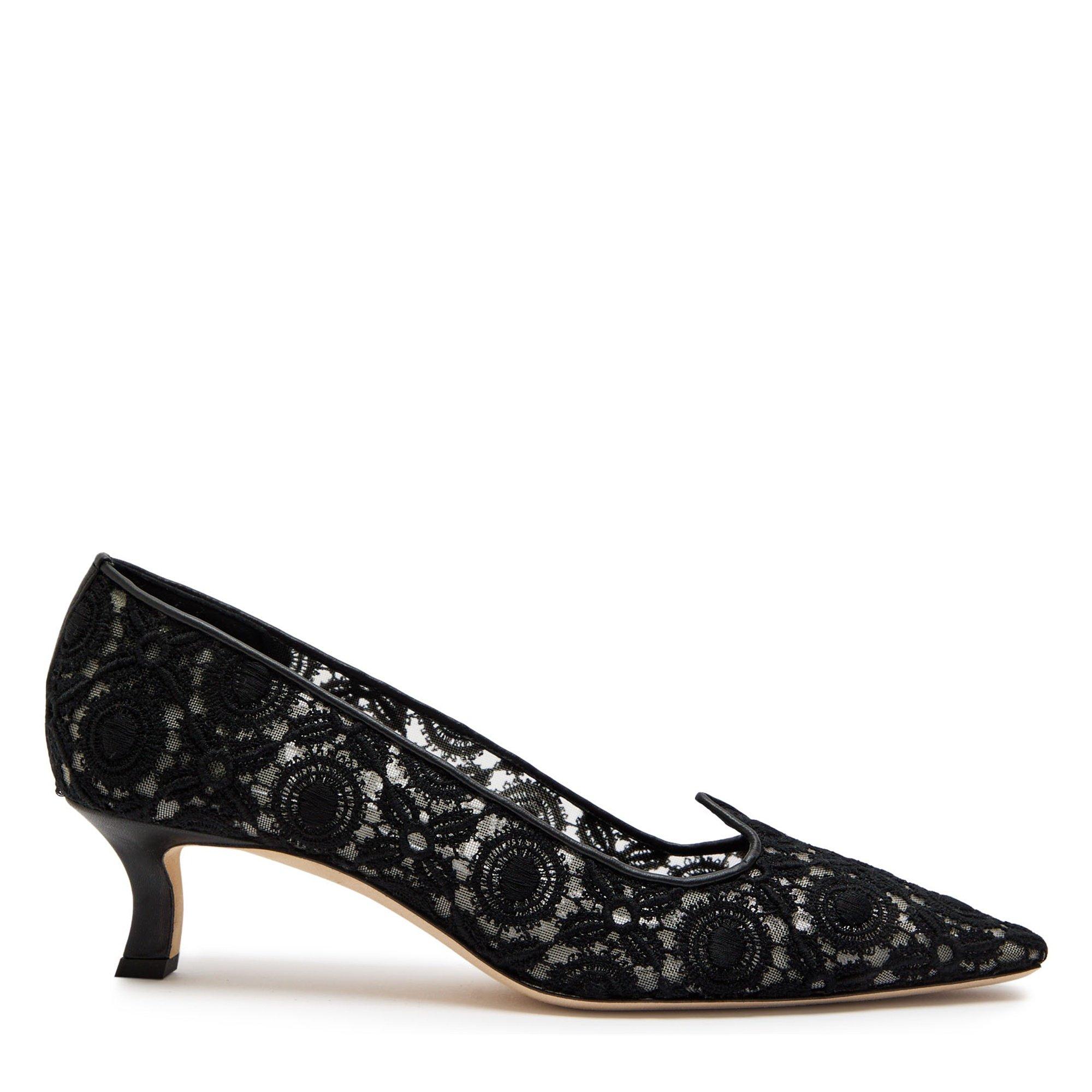 BLACK - Manolo Blahnik - EURIDI 50 LACE PUMP