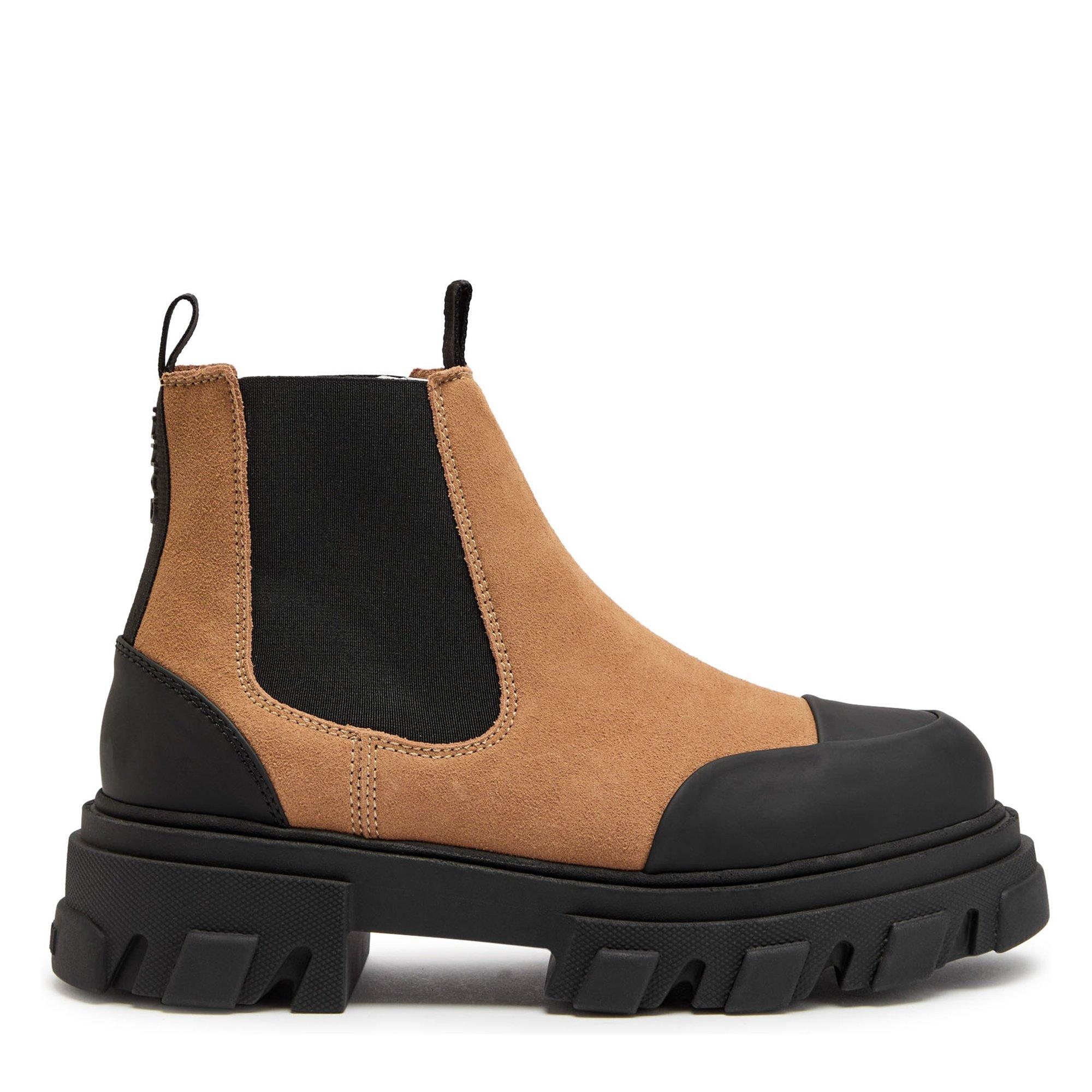 TAN - Ganni - Cleated Low Chelsea Boot Suede