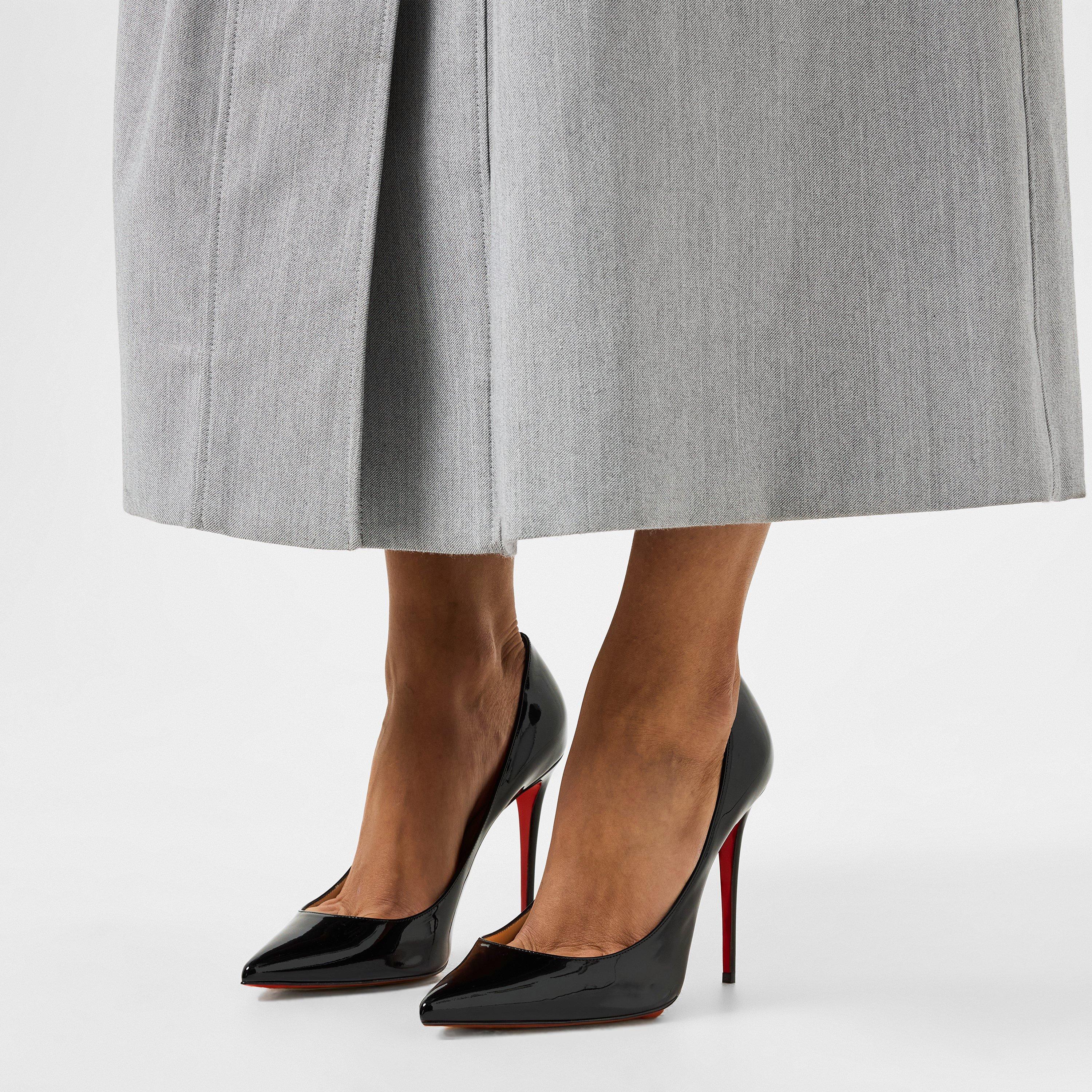 Black - Christian Louboutin - Women's Kate Leather Pumps, 100mm - 3