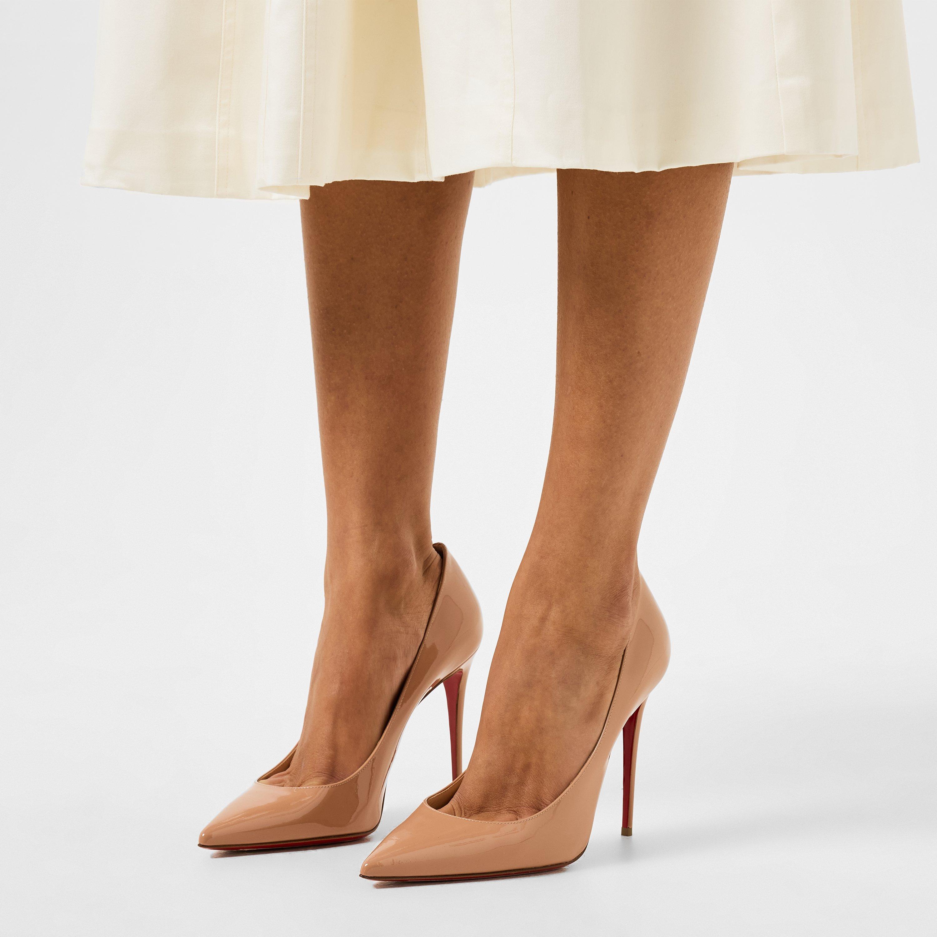 Nude - Christian Louboutin - Women's Kate Leather Pumps, 100mm - 3