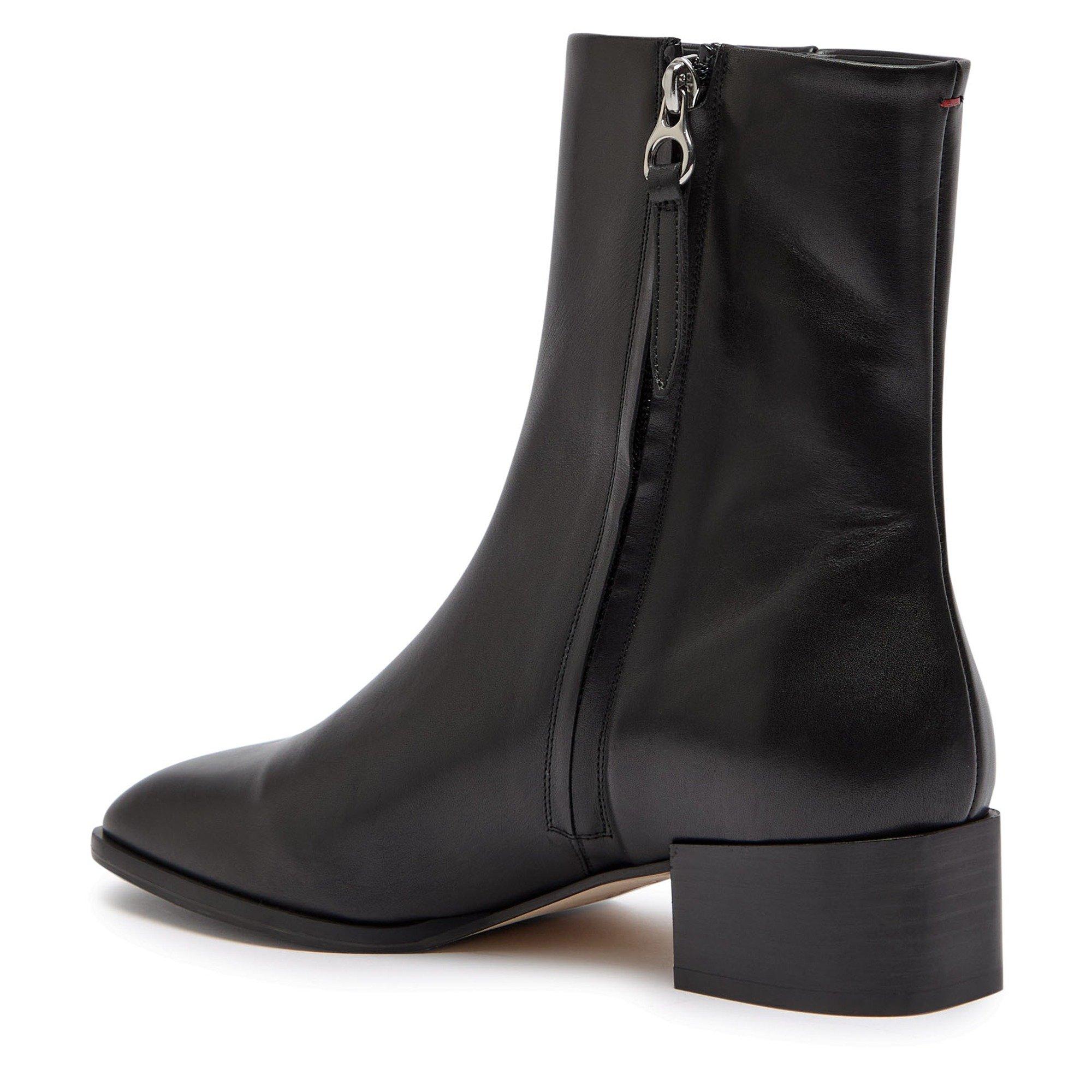 BLACK - Aeyde - Women's Lee Calf Leather Black Heeled Ankle Boots - 2
