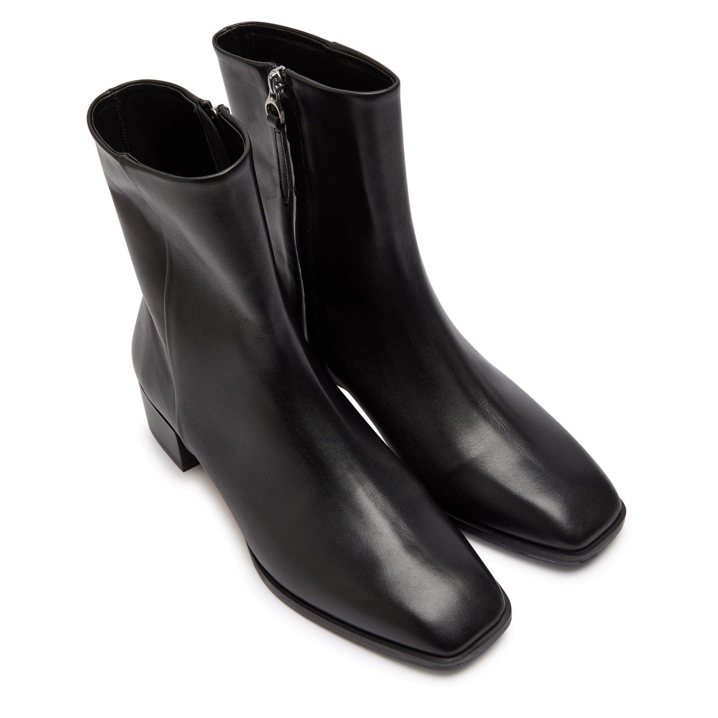 BLACK - Aeyde - Women's Lee Calf Leather Black Heeled Ankle Boots - 3