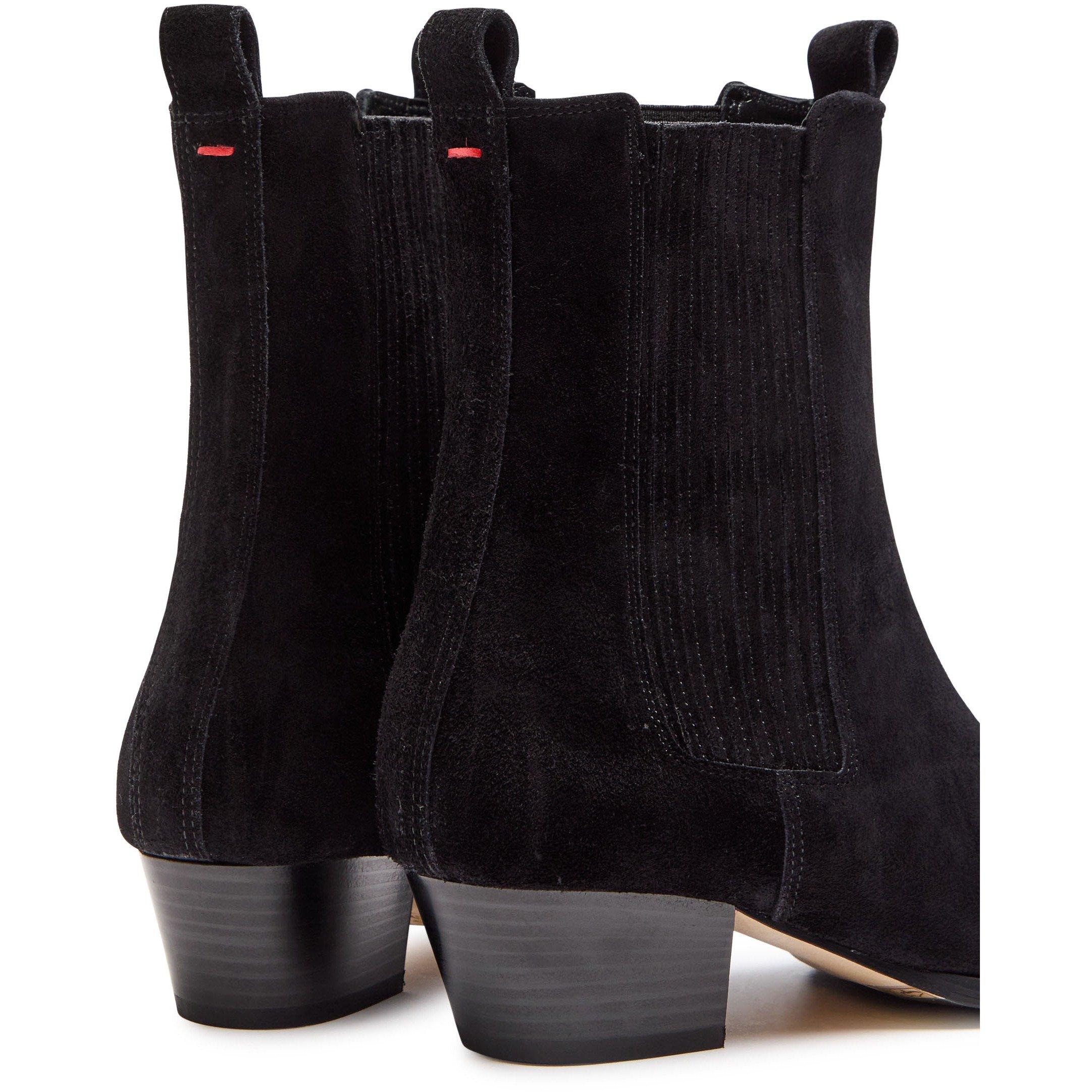 BLACK - Aeyde - AGATA COW SUEDE LEATHER BLACK - 4