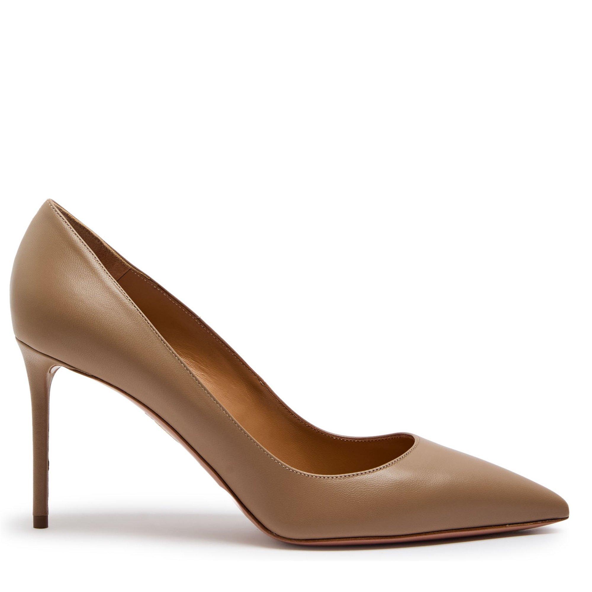 NUDE - Aquazzura - Women's Purist Nappa Leather Court Shoes 85mm - 1