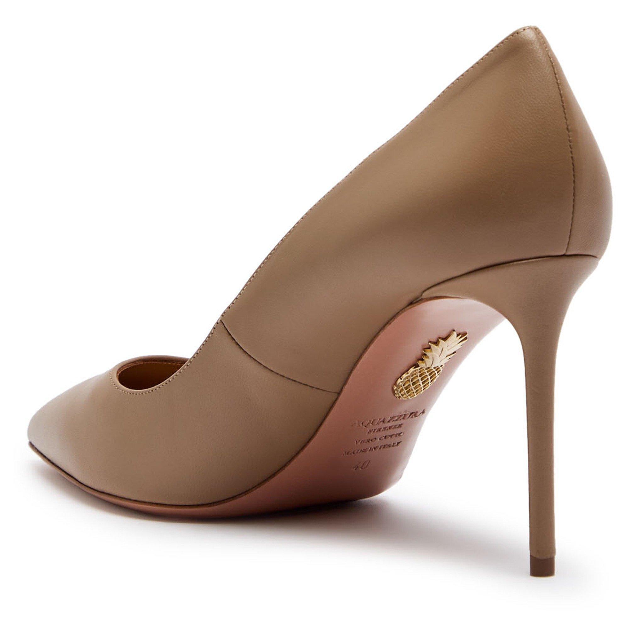 NUDE - Aquazzura - Women's Purist Nappa Leather Court Shoes 85mm - 2
