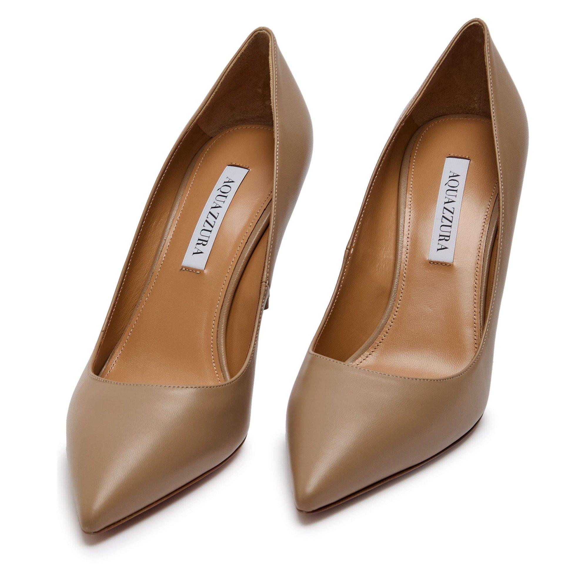 NUDE - Aquazzura - Women's Purist Nappa Leather Court Shoes 85mm - 3
