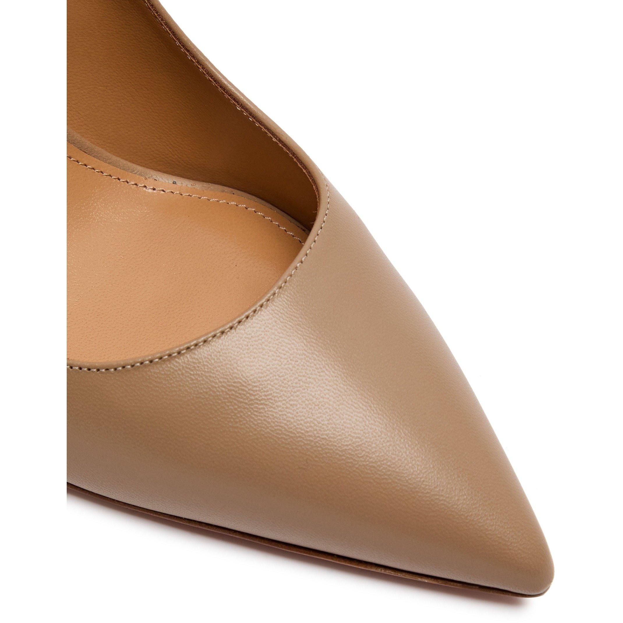 NUDE - Aquazzura - Women's Purist Nappa Leather Court Shoes 85mm - 4