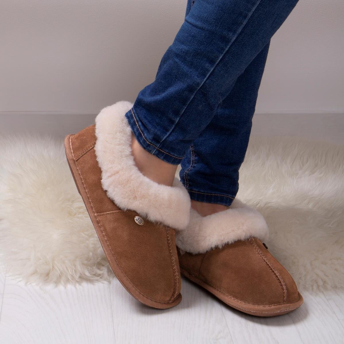 Chestnut - Just Sheepskin - Classic Low Boot Slippers - 6