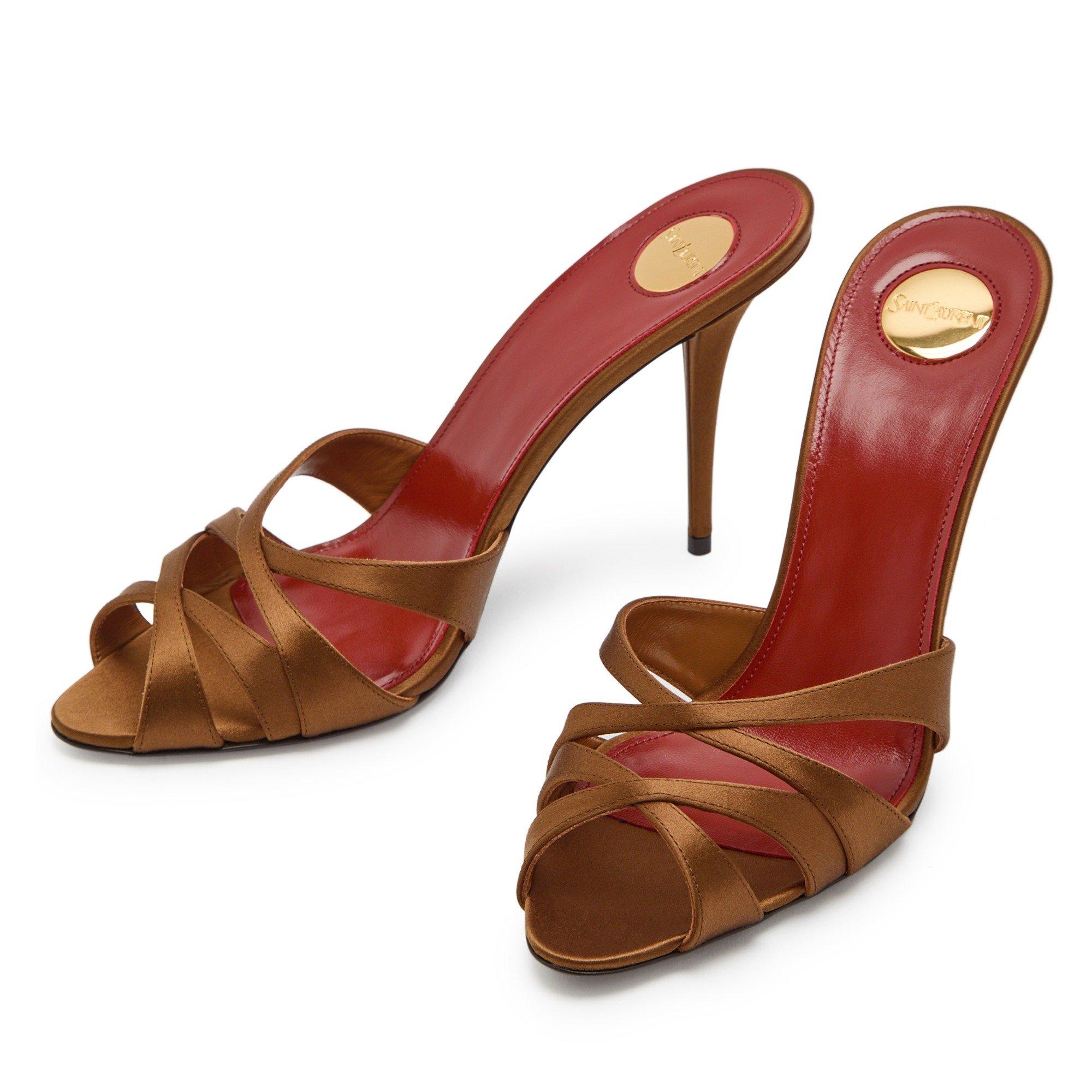 BROWN - Saint Laurent - CHANDELLE 95 MULE SANDAL - 3