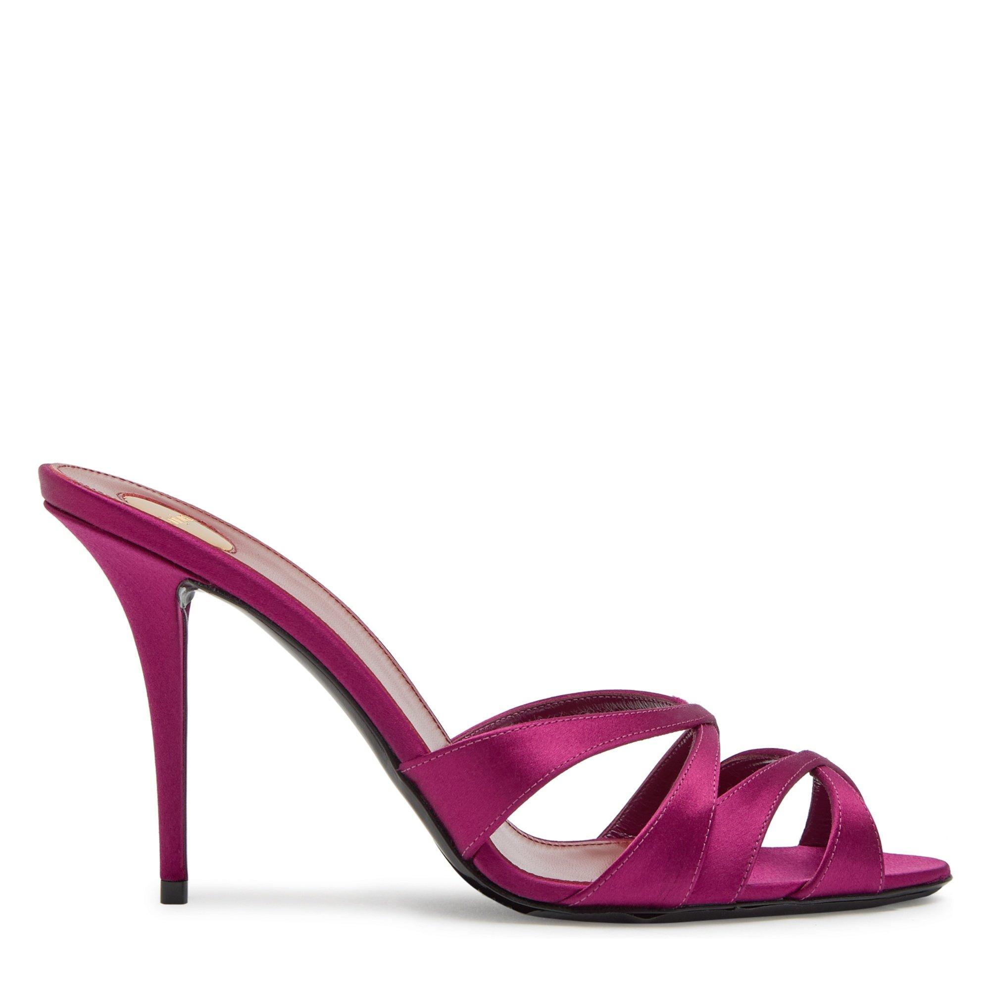 PINK - Saint Laurent - Women's Chandelle 95 Satin Heeled Mules - 1