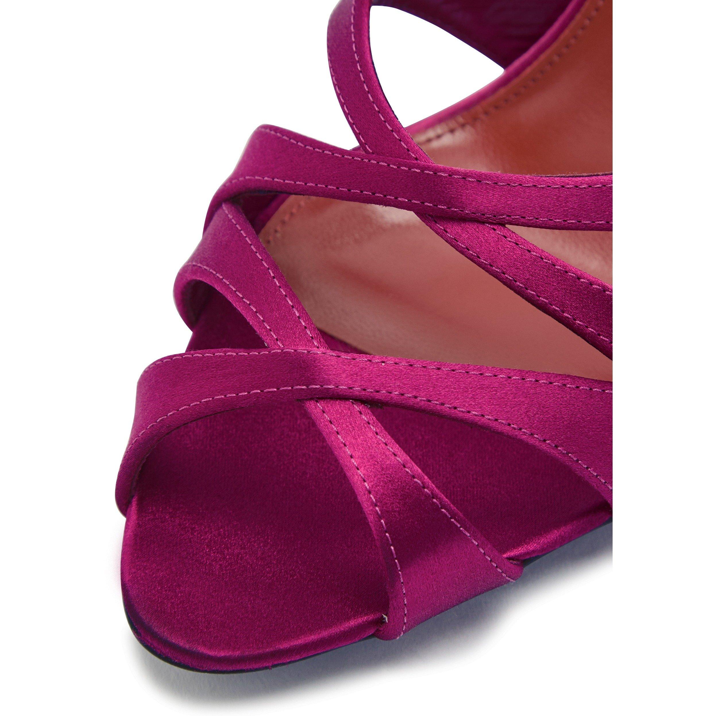PINK - Saint Laurent - Women's Chandelle 95 Satin Heeled Mules - 4