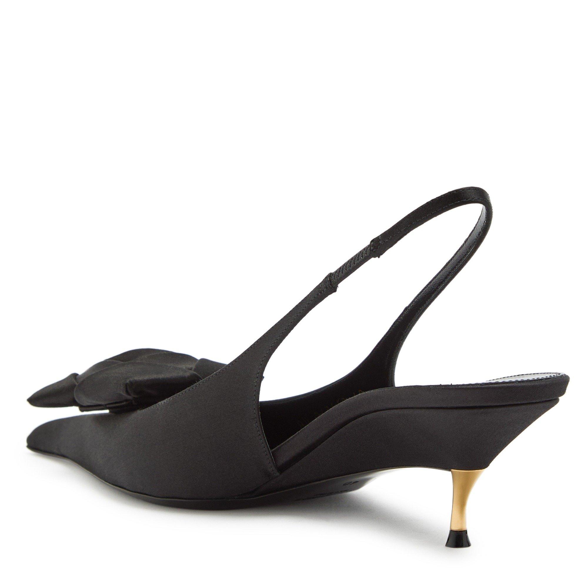 BLACK - Saint Laurent - Women's Dakota 50 Satin Slingbacks - 2