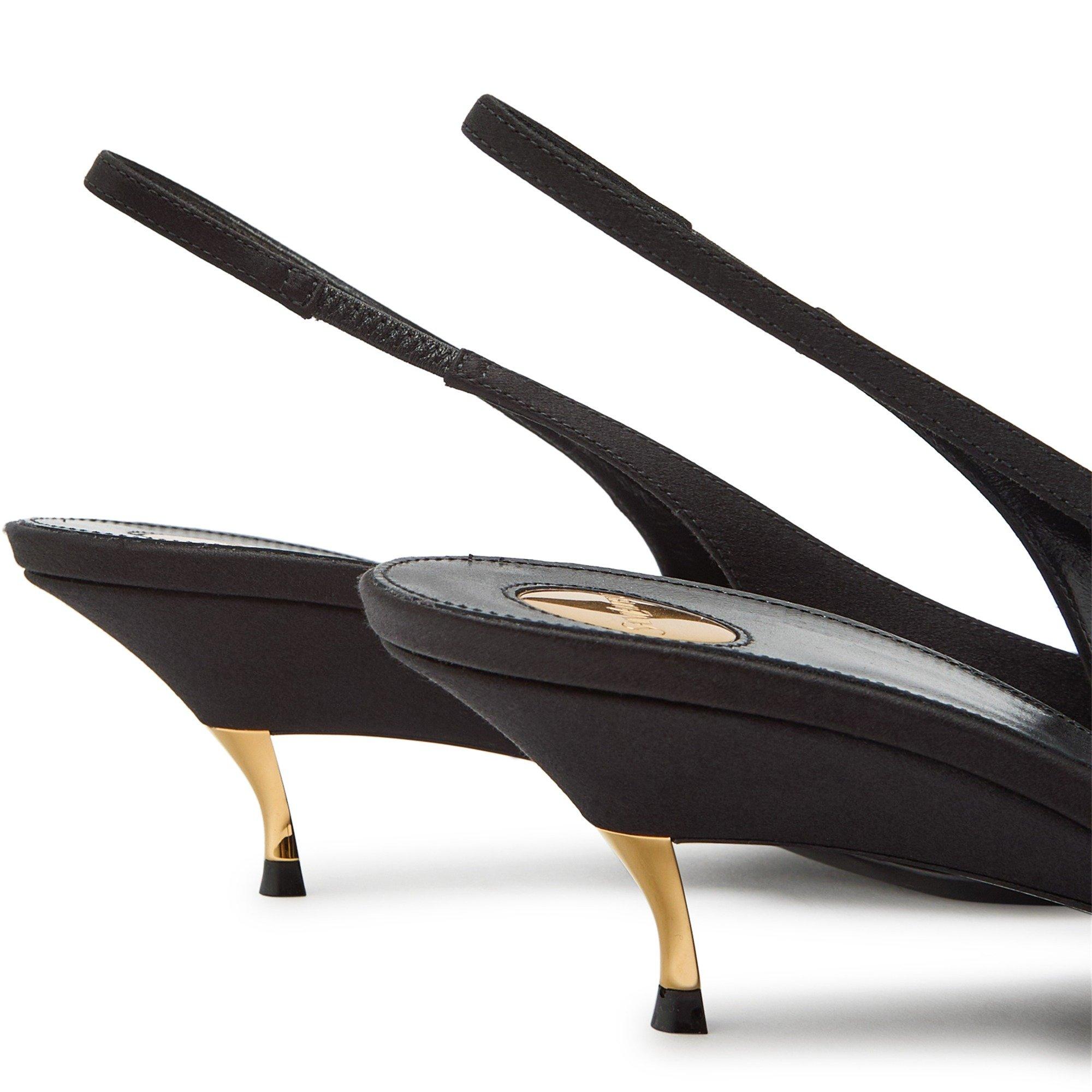 BLACK - Saint Laurent - Women's Dakota 50 Satin Slingbacks - 4