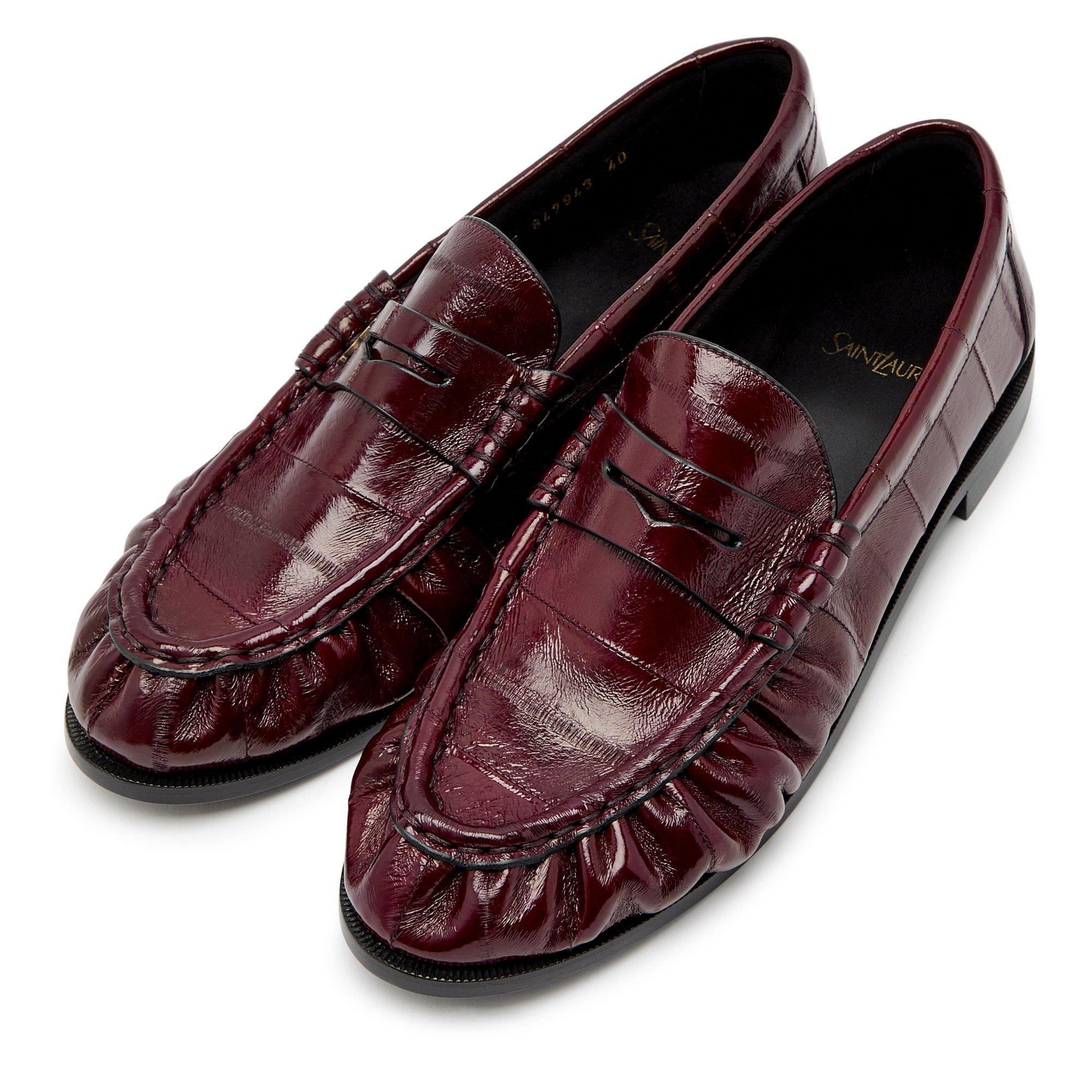 BURGUNDY - Saint Laurent - Women's Le 15 Moc Loafers - 3