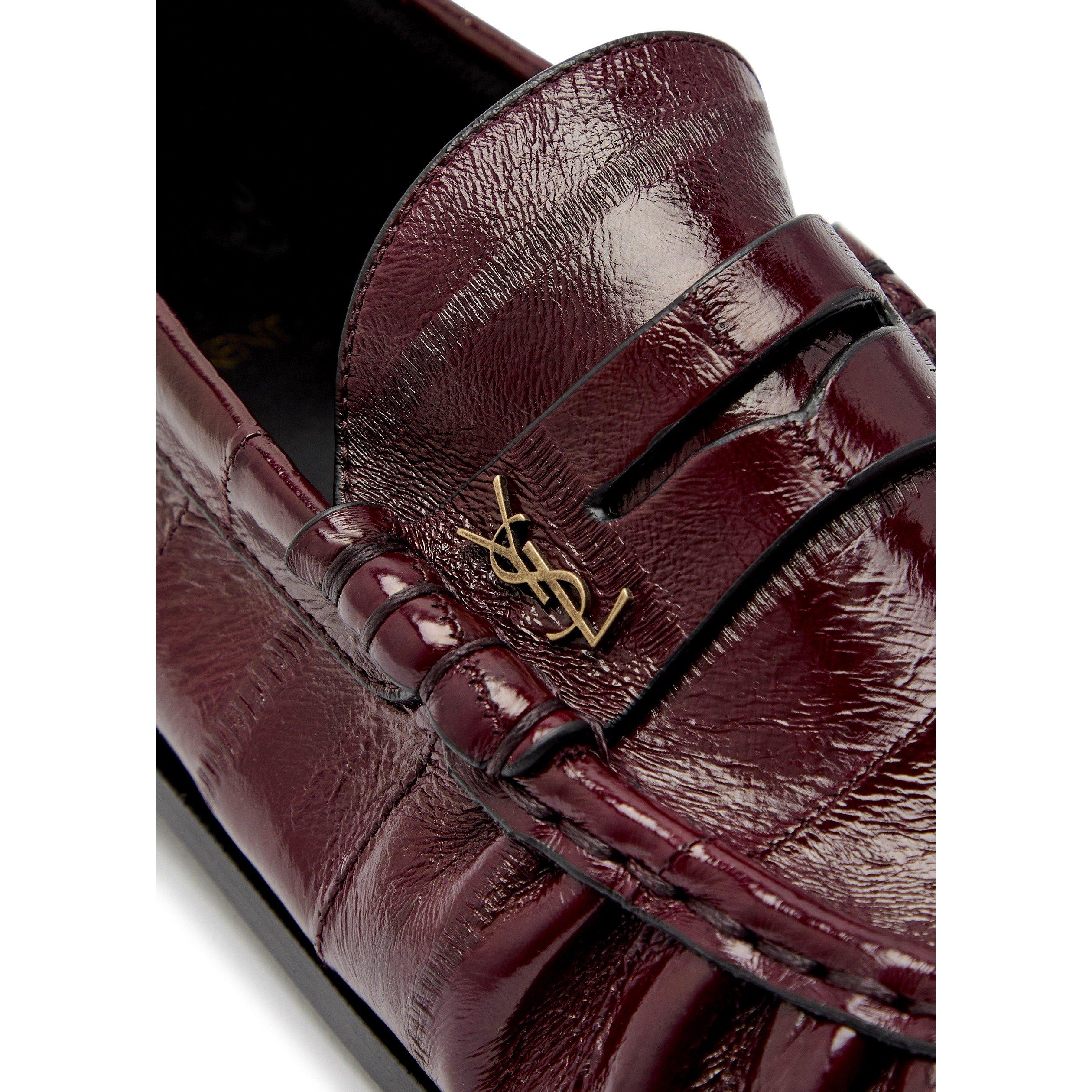 BURGUNDY - Saint Laurent - Women's Le 15 Moc Loafers - 4