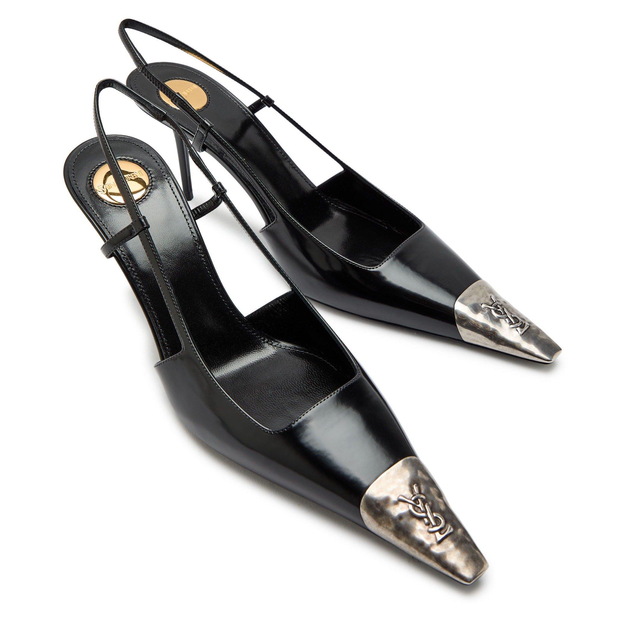 BLACK - Saint Laurent - JEANNE 75 SLINGBACK PUMP - 3