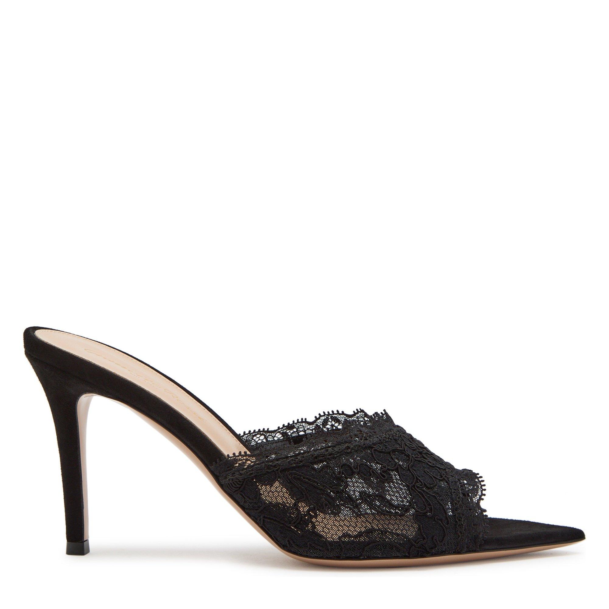 BLACK - Gianvito Rossi - LACE MULE
