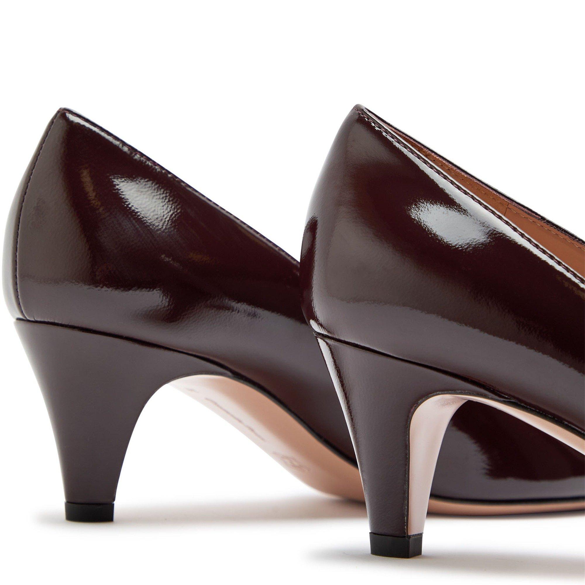BURGUNDY - Gianvito Rossi - Women's Amelia 55 Patent Leather Stiletto Heels - 4