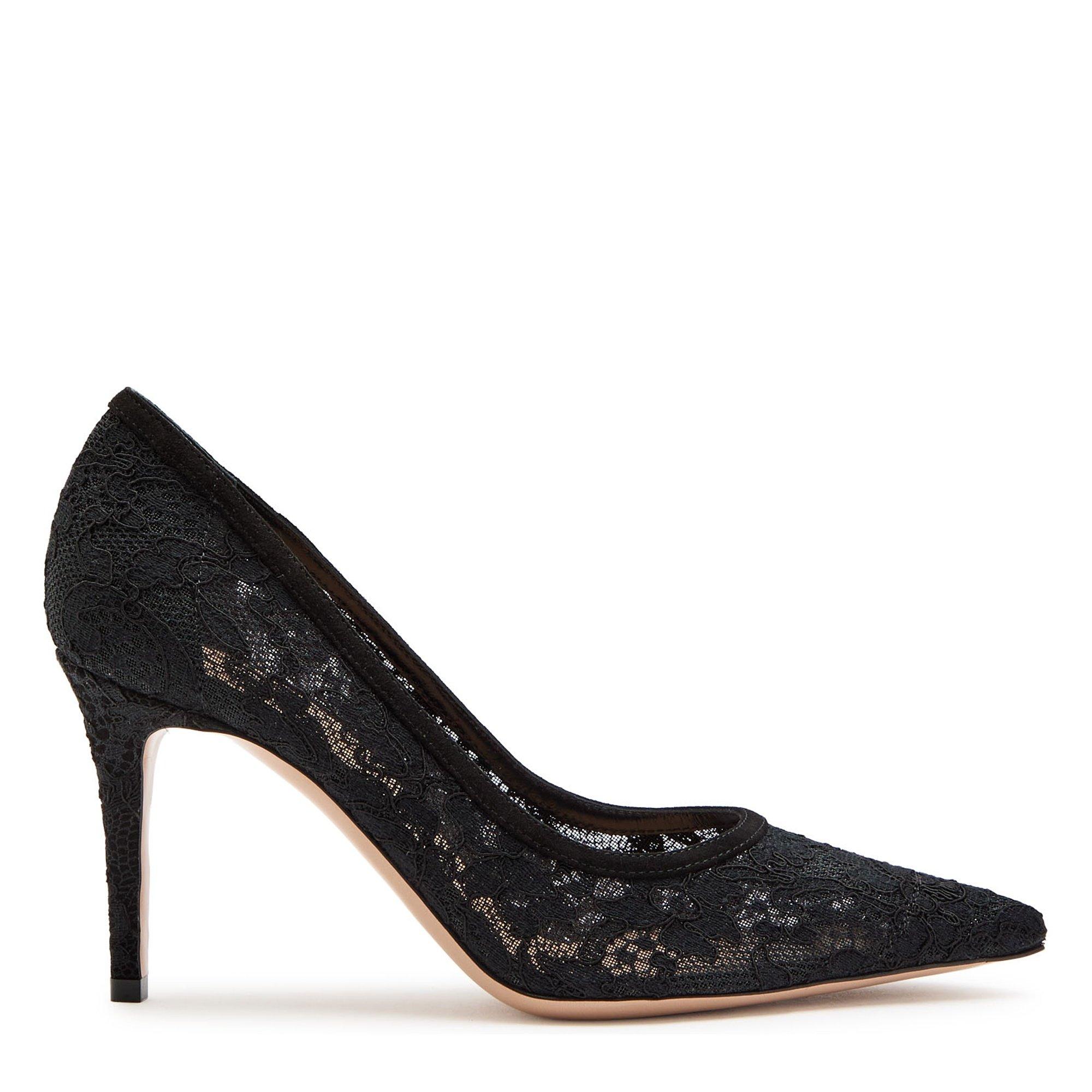 BLACK - Gianvito Rossi - CLAUDIA 85 LACE PUMP - 1