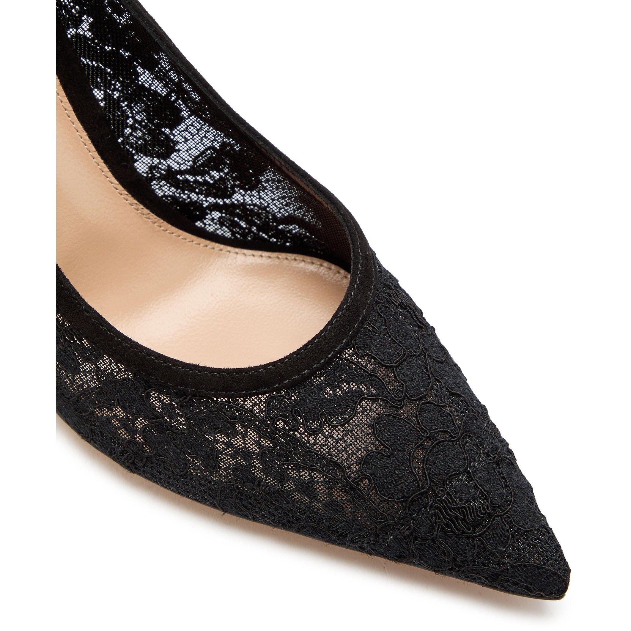 BLACK - Gianvito Rossi - CLAUDIA 85 LACE PUMP - 4