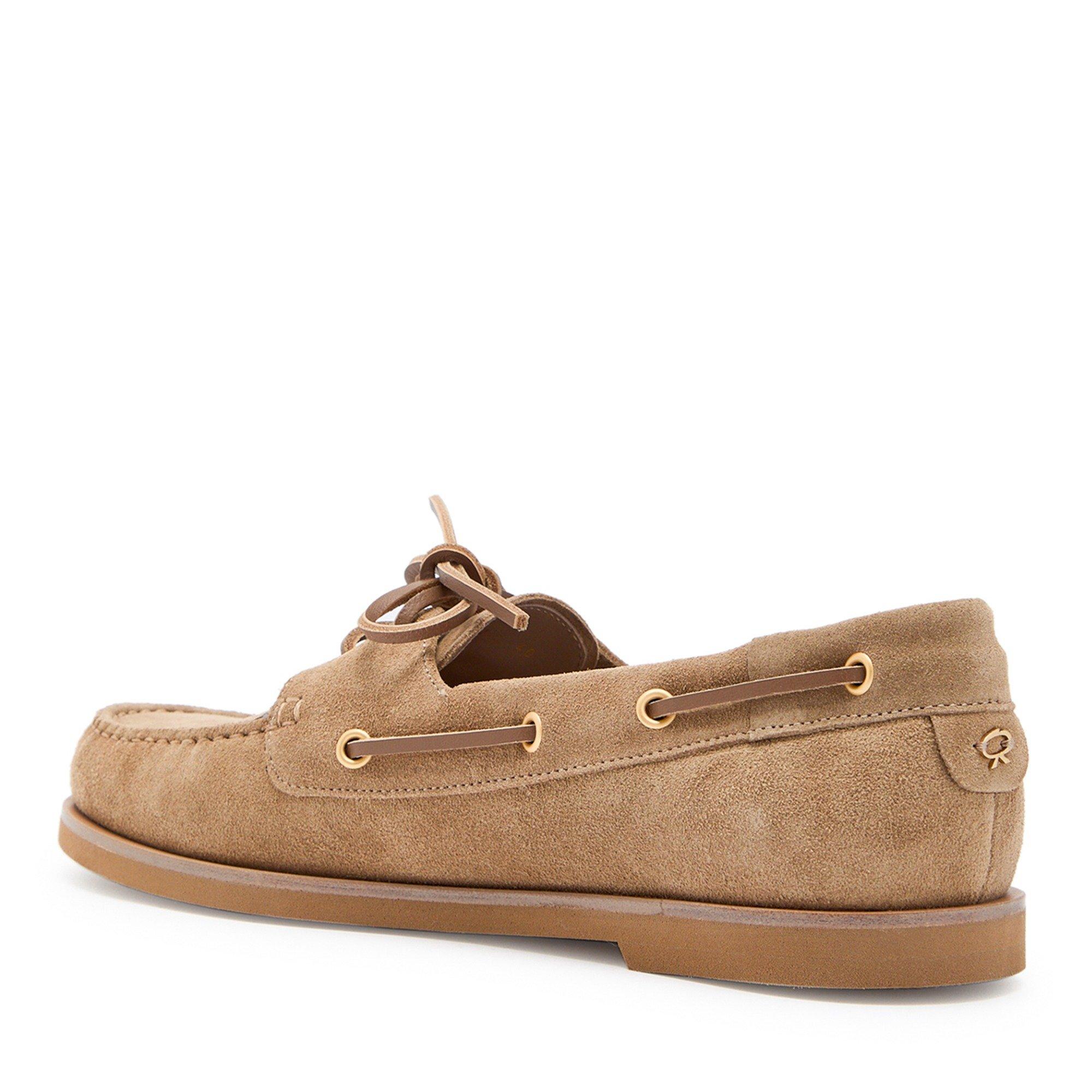 CAMEL - Gianvito Rossi - Women's Vandée Suede Boat Shoes - 2