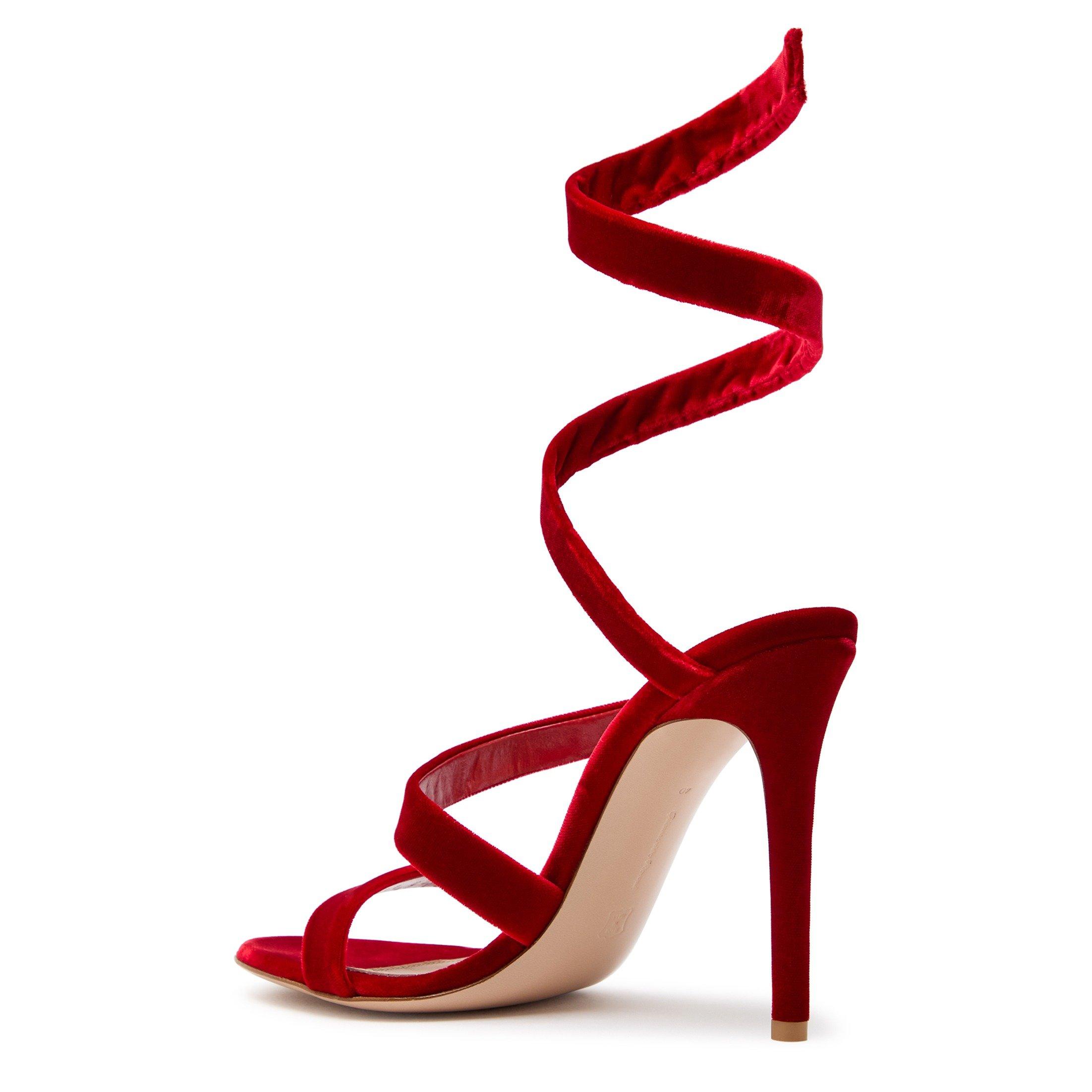 RED - Gianvito Rossi - OPERA SANDAL VELVET - 2