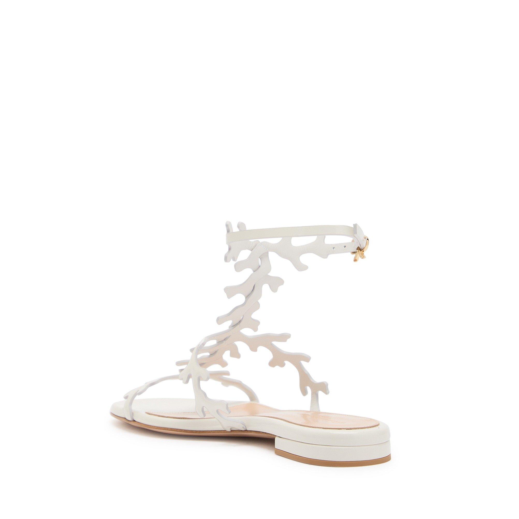 WHITE - Gianvito Rossi - Women's Coral Leather Flat Sandals - 2