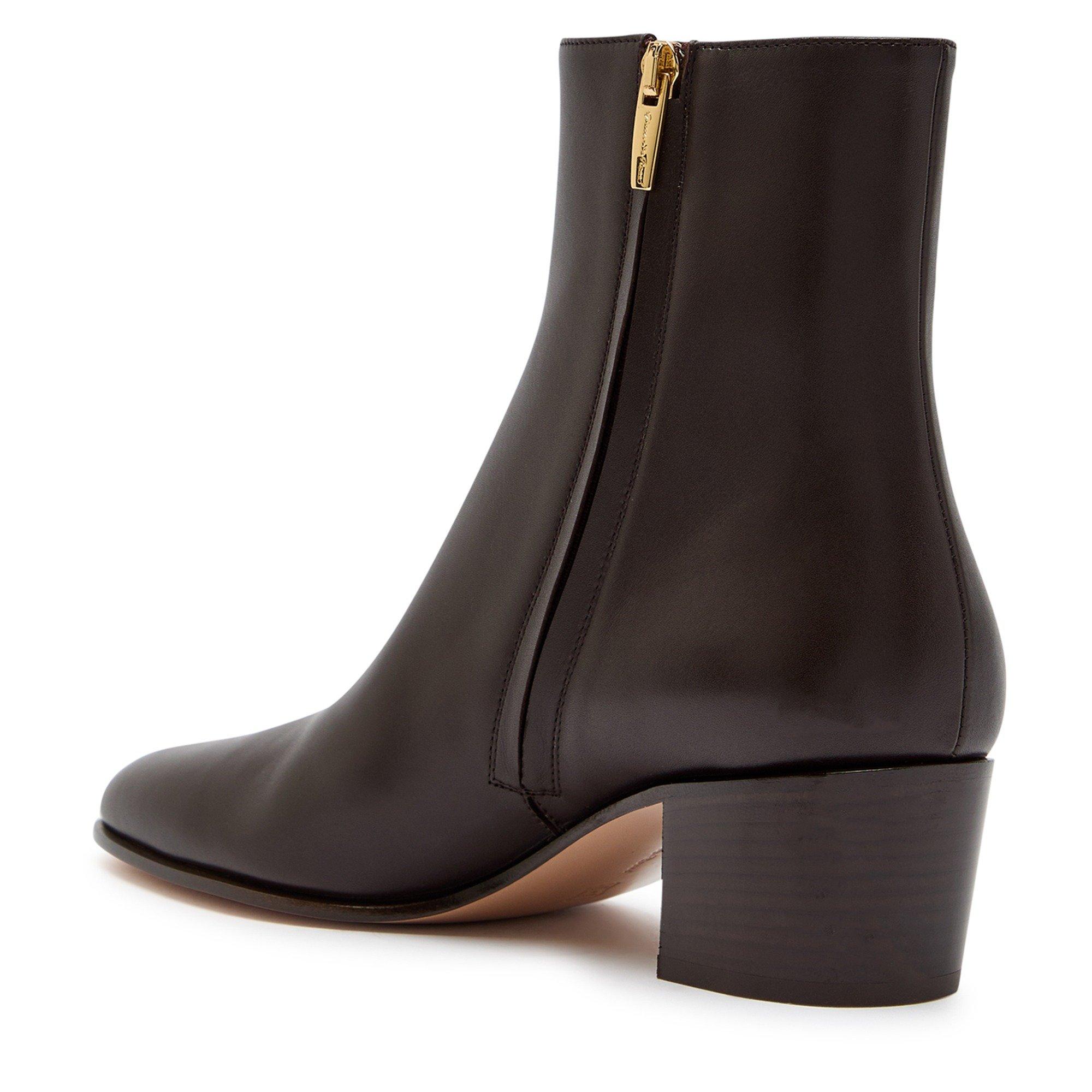 BROWN - Gianvito Rossi - Women's Spencer Leather Heeled Ankle Boots - 2