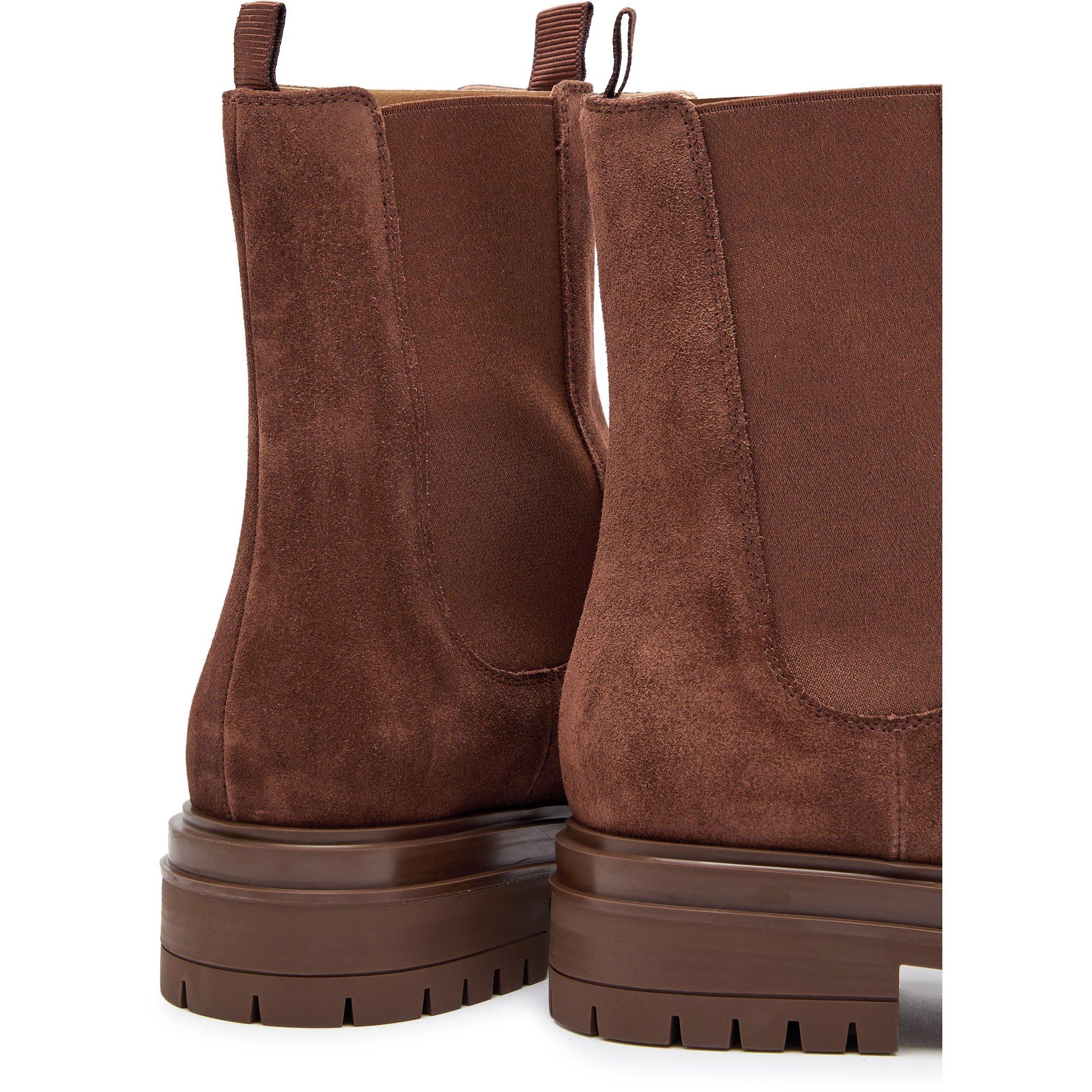 BROWN - Gianvito Rossi - Women's Chester Suede Chelsea Boots - 4