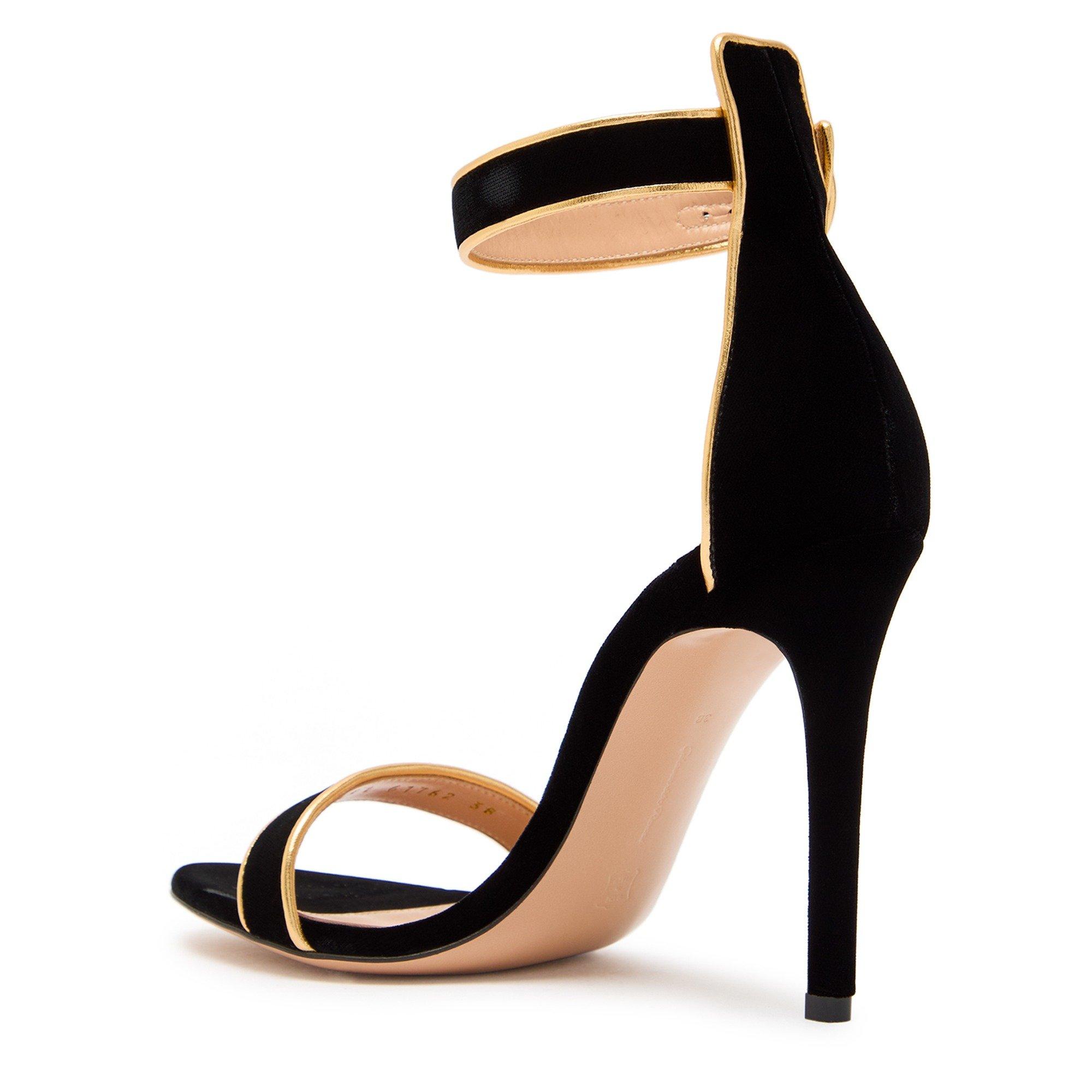 BLACK AND OTHER - Gianvito Rossi - BLACK GOLD ANKLE STRAP SANDAL - 2