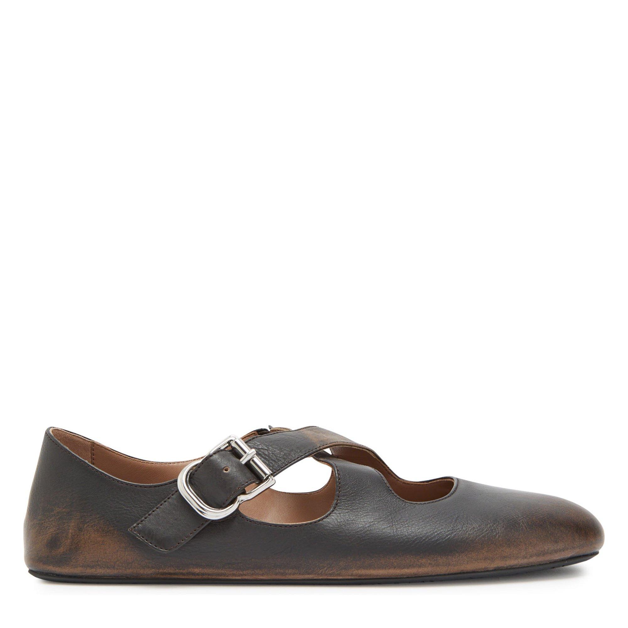 BROWN - Alaia - Criss Cross Ballet Flats - 1