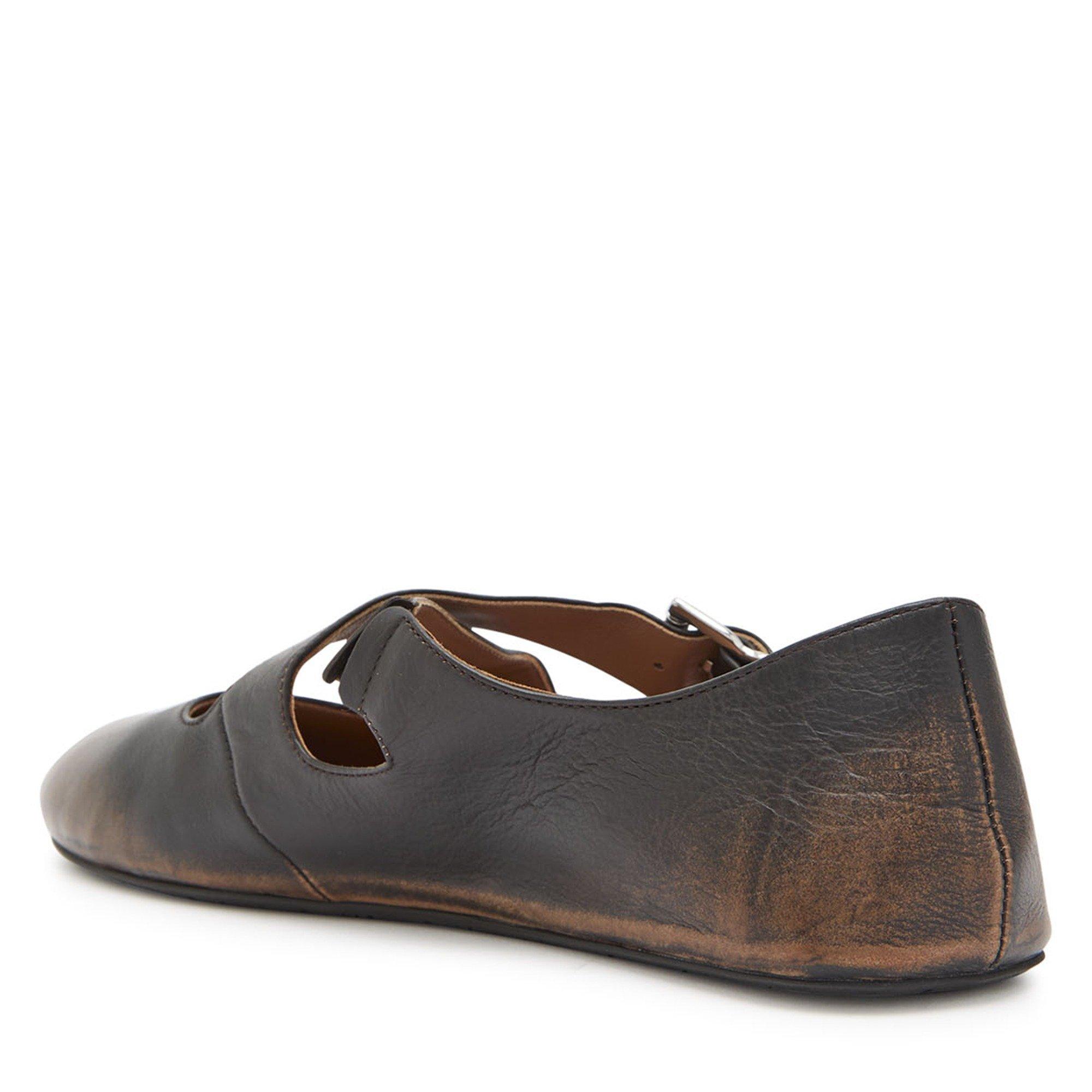BROWN - Alaia - Criss Cross Ballet Flats - 2