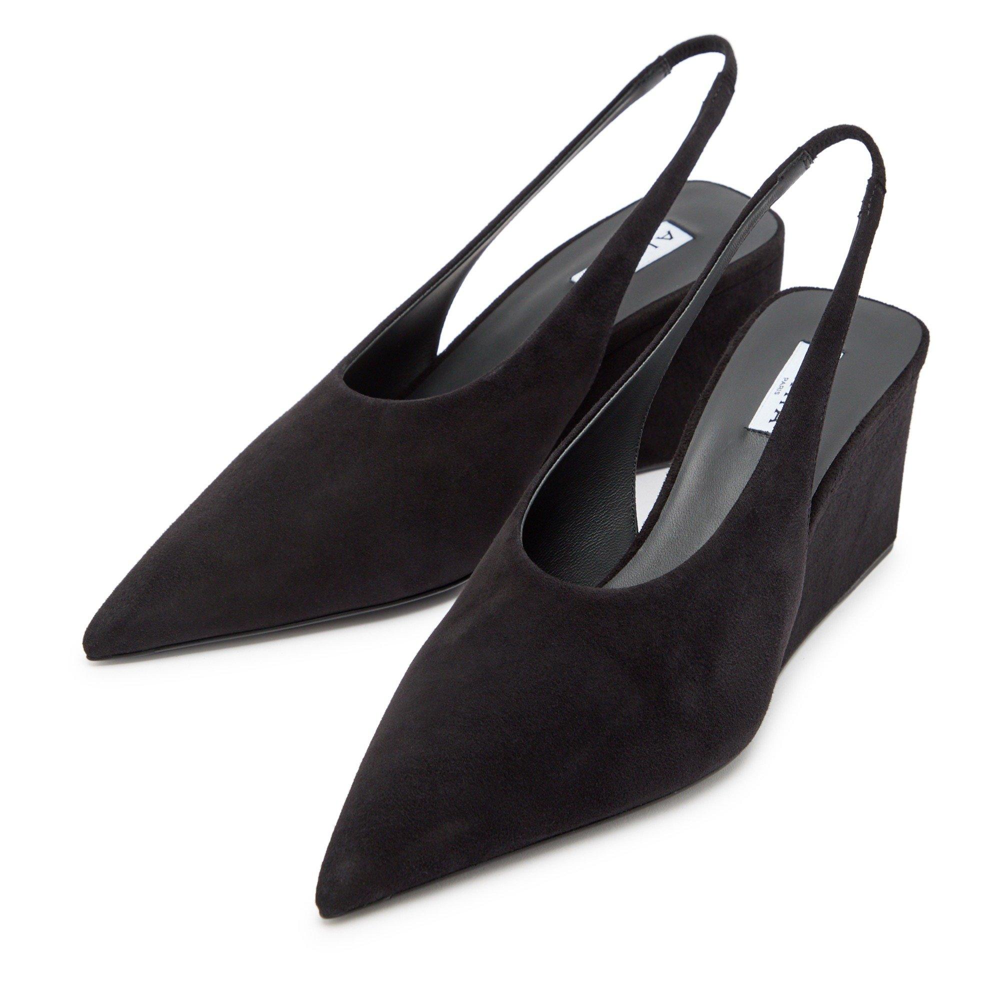 BLACK - Alaia - Women's Cube 75 Suede Slingbacks - 3