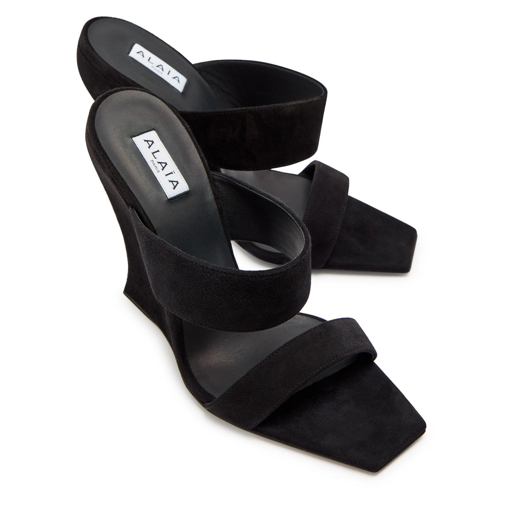 BLACK - Alaia - WAVE Wedge Mules 110 - 3