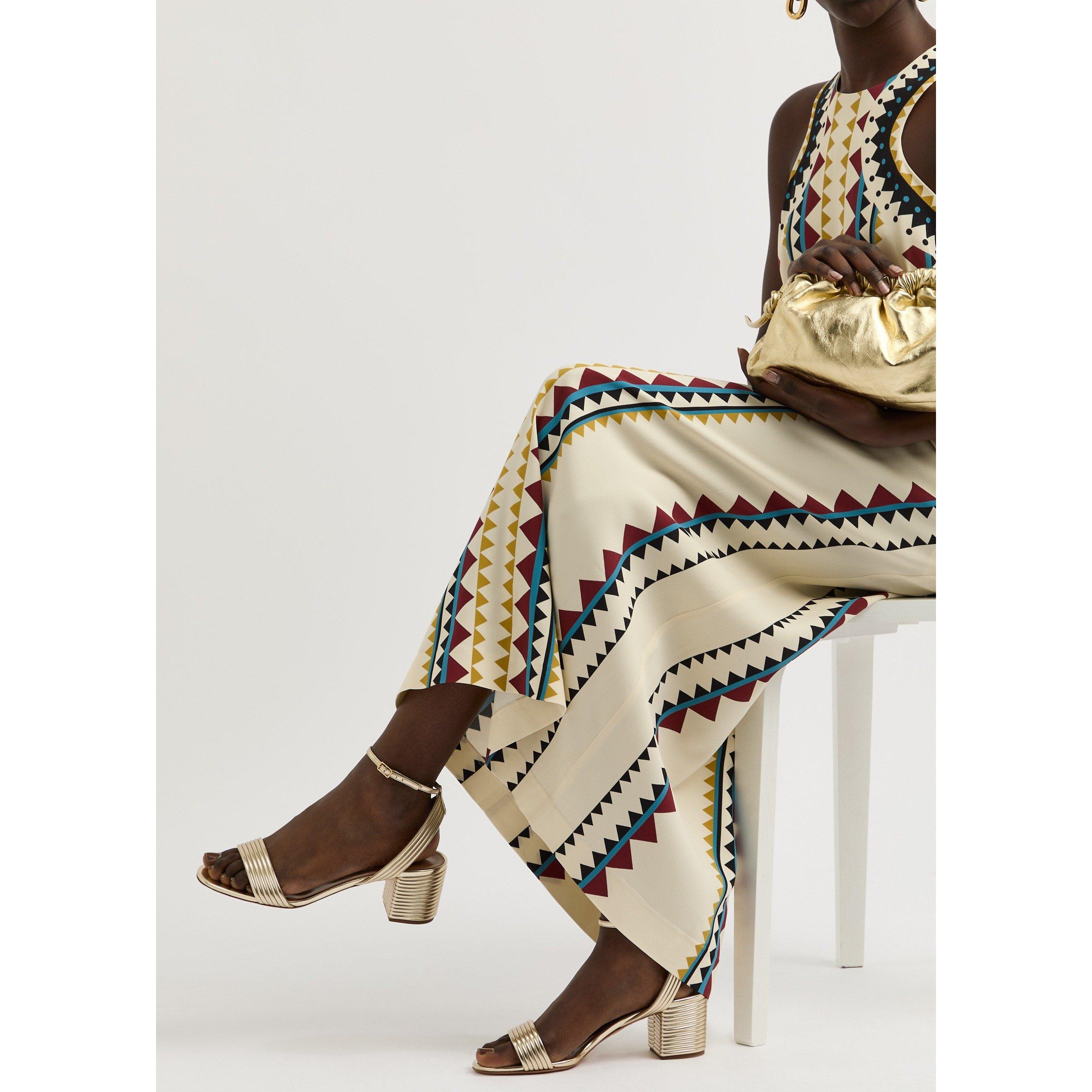 GOLD - Aquazzura - Women's Sundance Metallic Leather Heeled Sandals 50 mm - 3