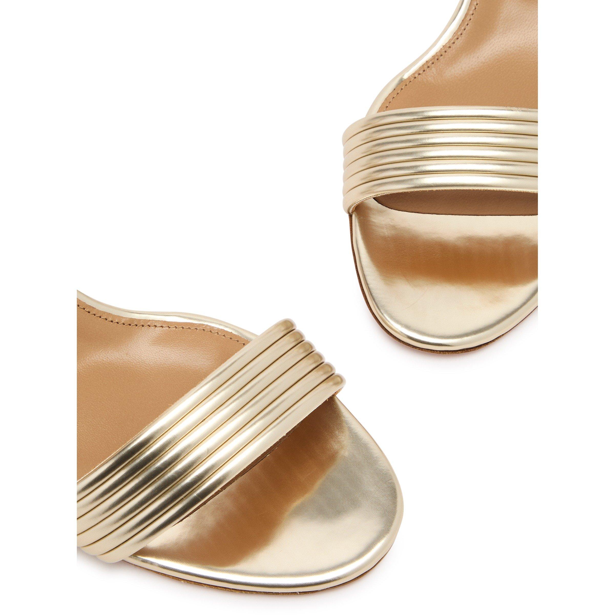 GOLD - Aquazzura - Women's Sundance Metallic Leather Heeled Sandals 50 mm - 4