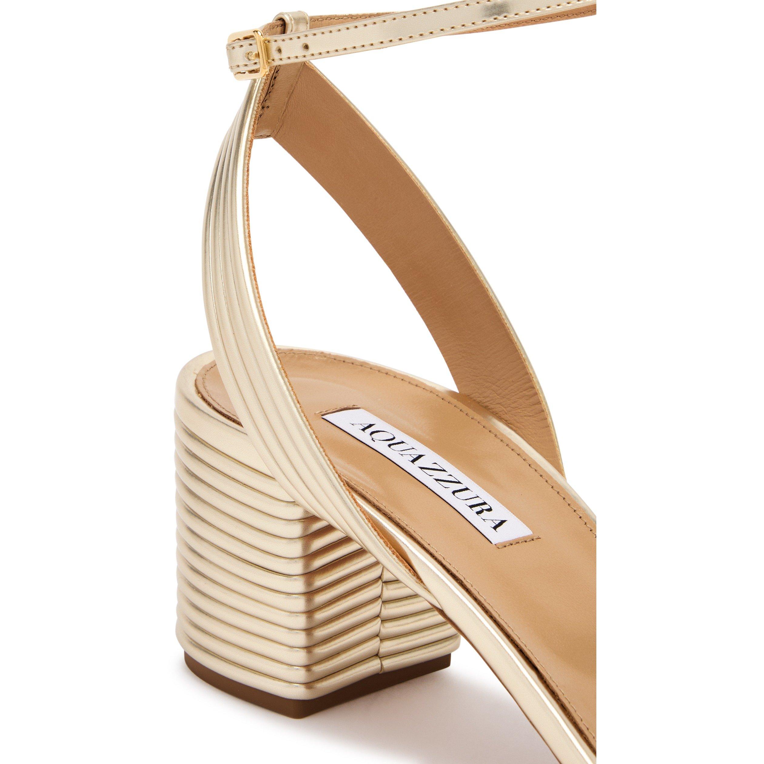 GOLD - Aquazzura - Women's Sundance Metallic Leather Heeled Sandals 50 mm - 5