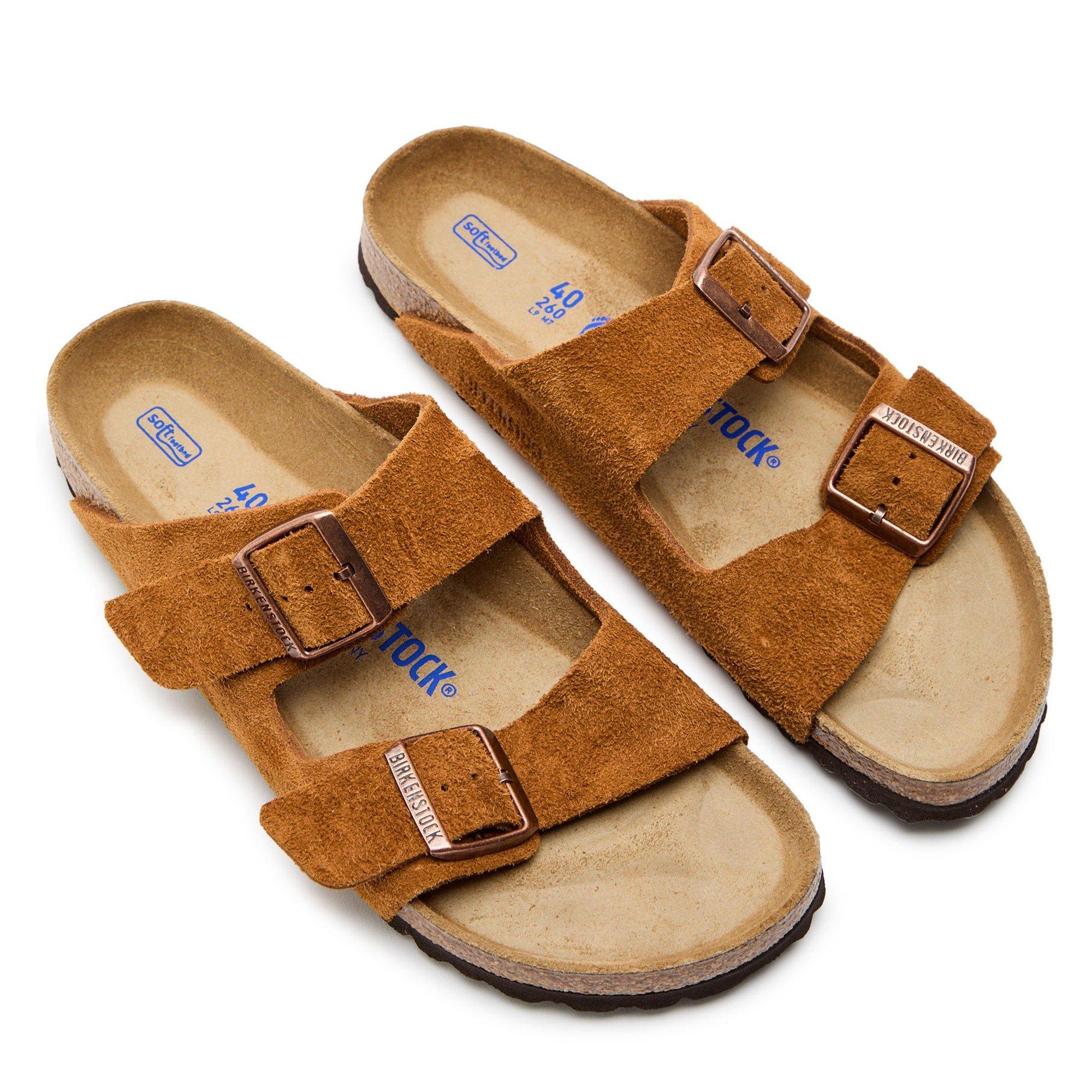TAN - Birkenstock - Women's Arizona Classic Suede Flat Sandals - 3
