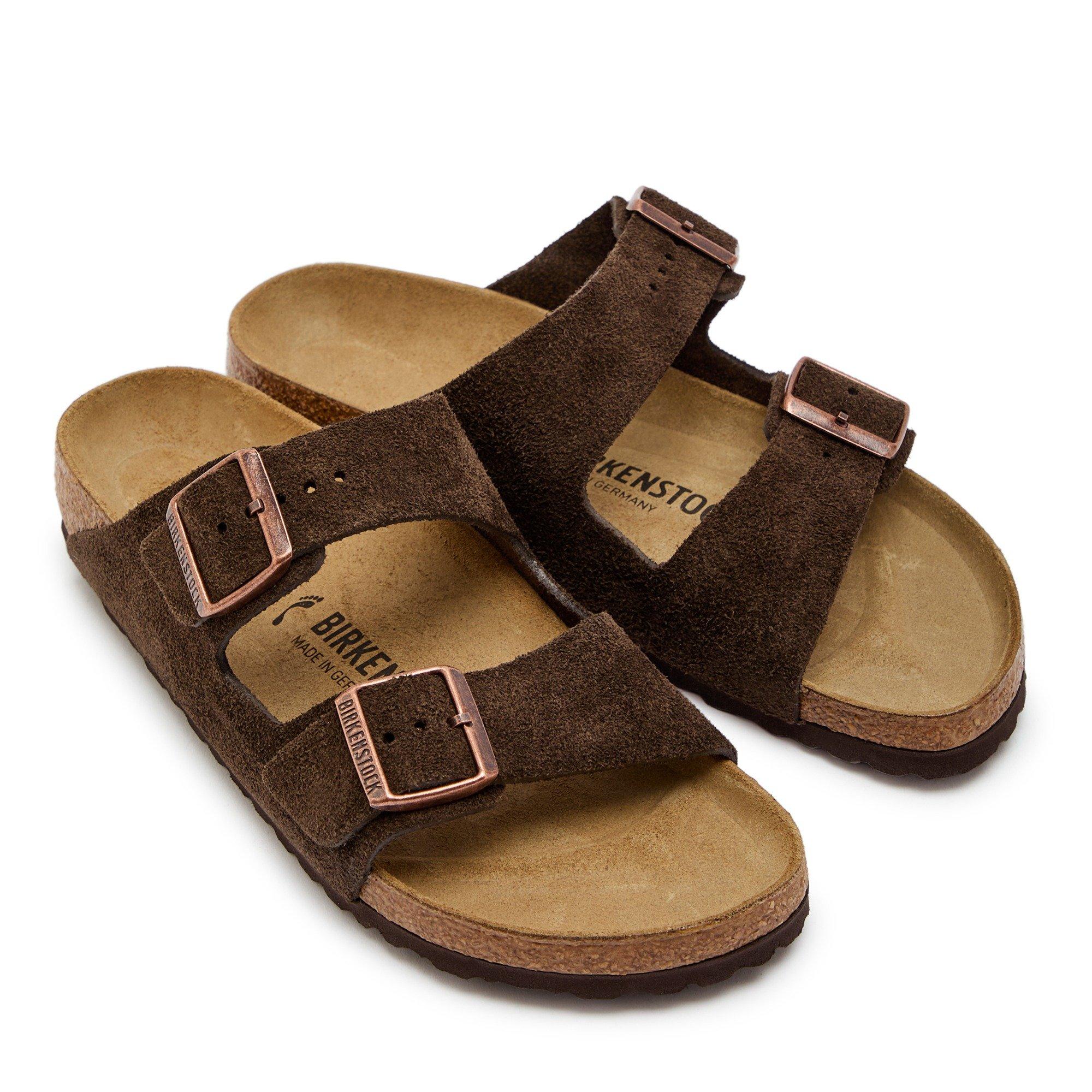 BROWN - Birkenstock - Women's Arizona Classic Suede Flat Sandals - 3