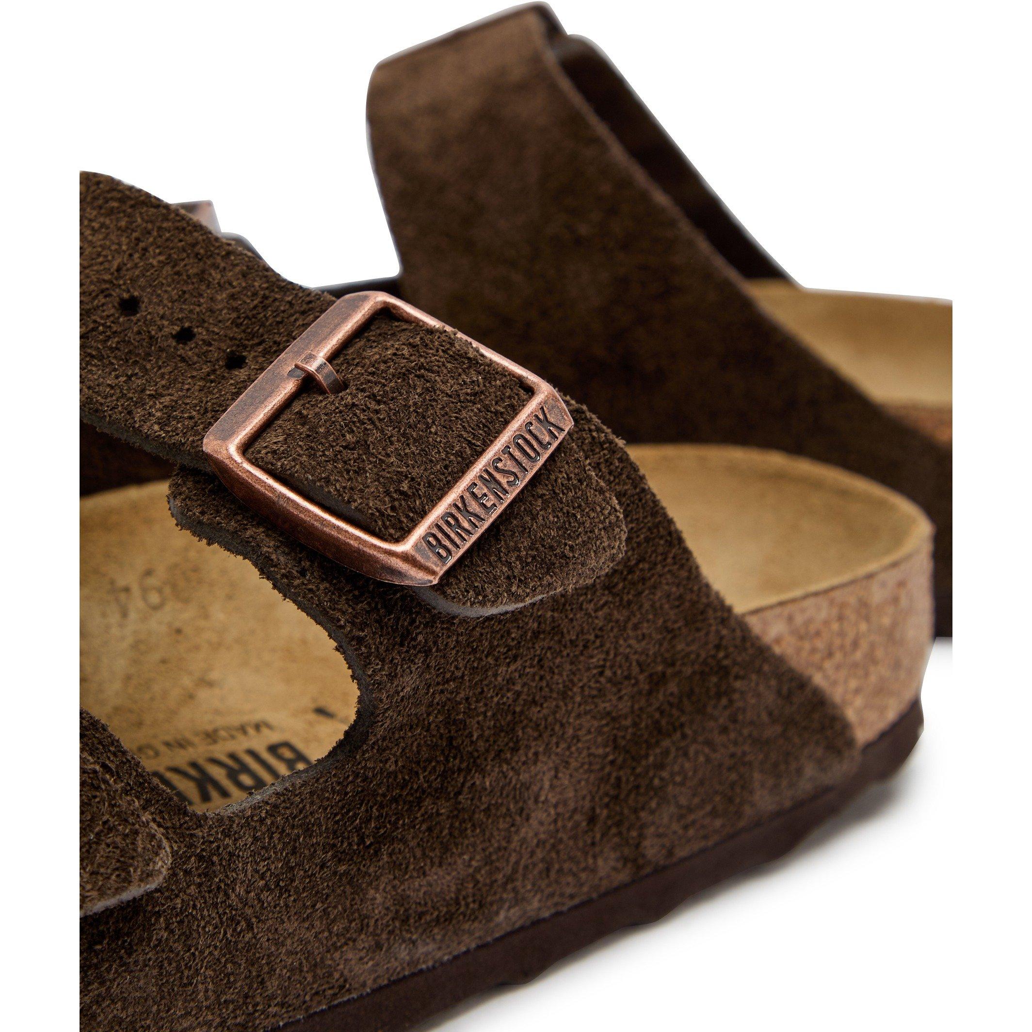 BROWN - Birkenstock - Women's Arizona Classic Suede Flat Sandals - 4