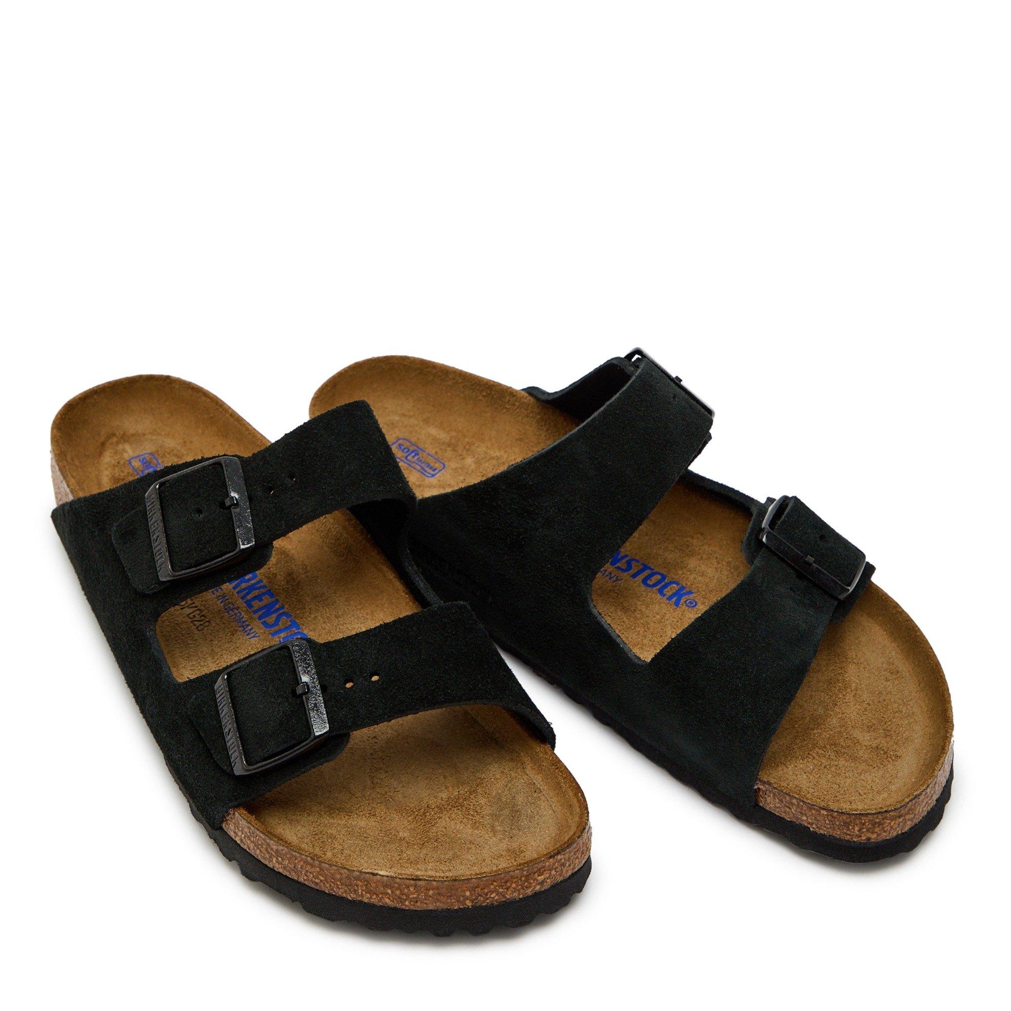 BLACK - Birkenstock - Women's Arizona Classic Suede Flat Sandals - 3