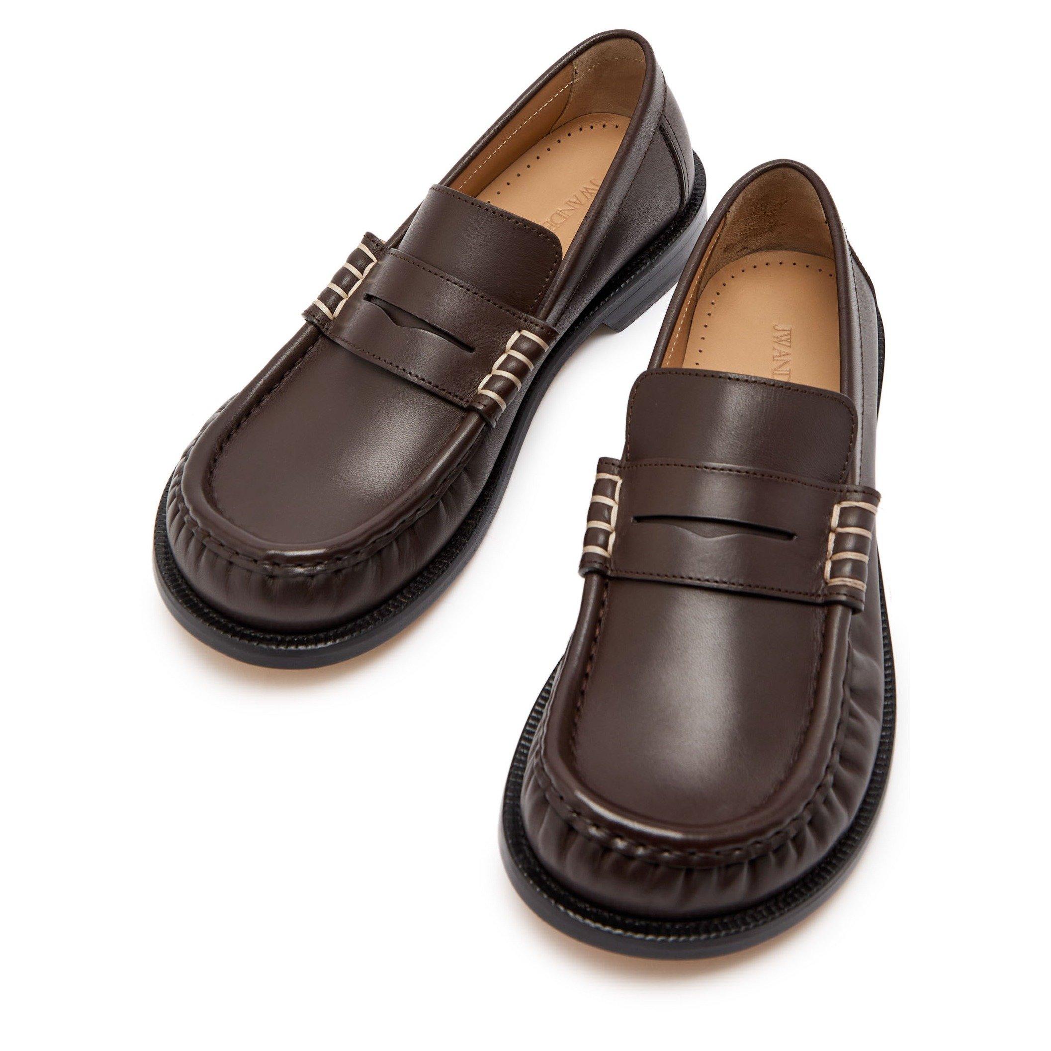 BROWN - JW Anderson - Women's Leather Moccasin Loafers - 3