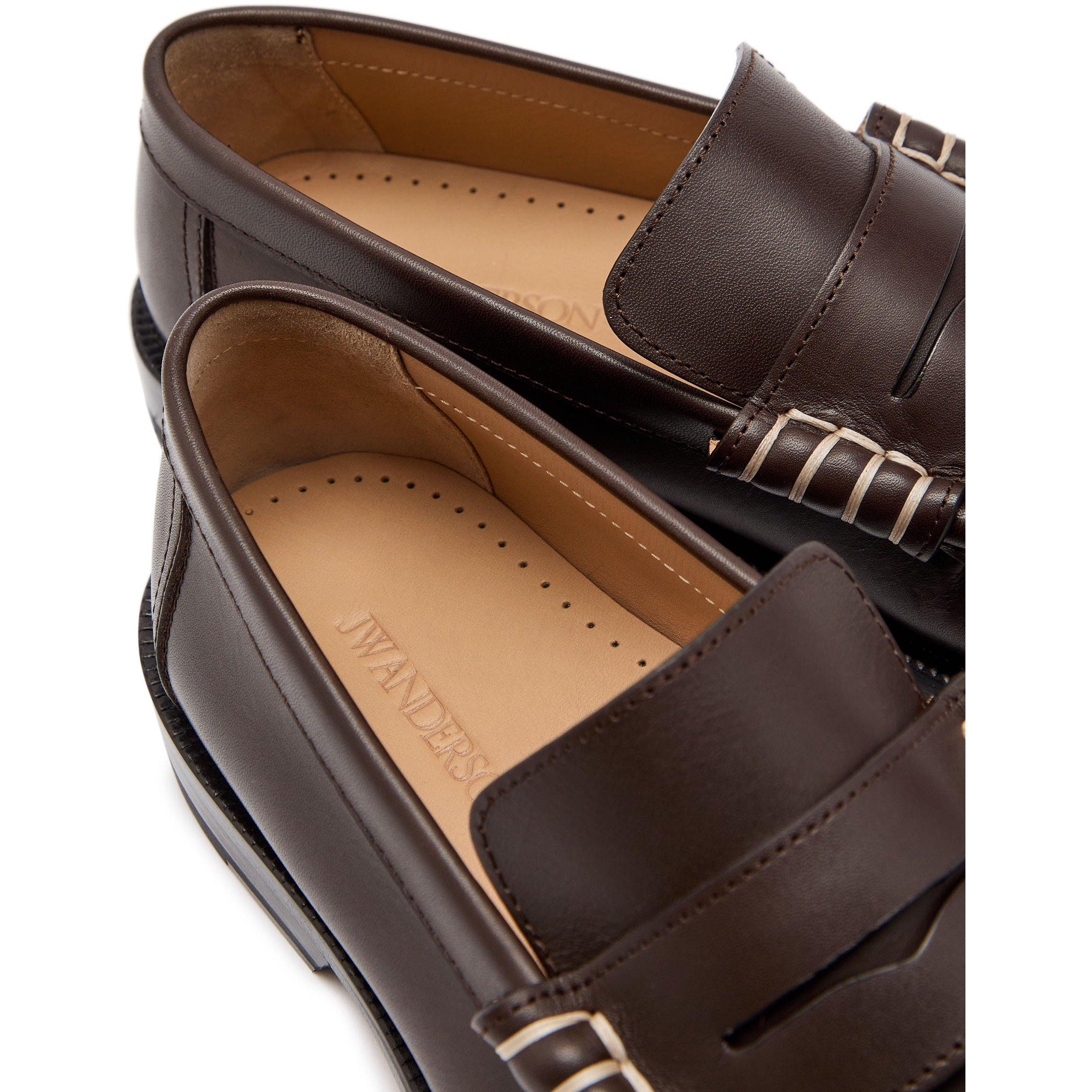 BROWN - JW Anderson - Women's Leather Moccasin Loafers - 4