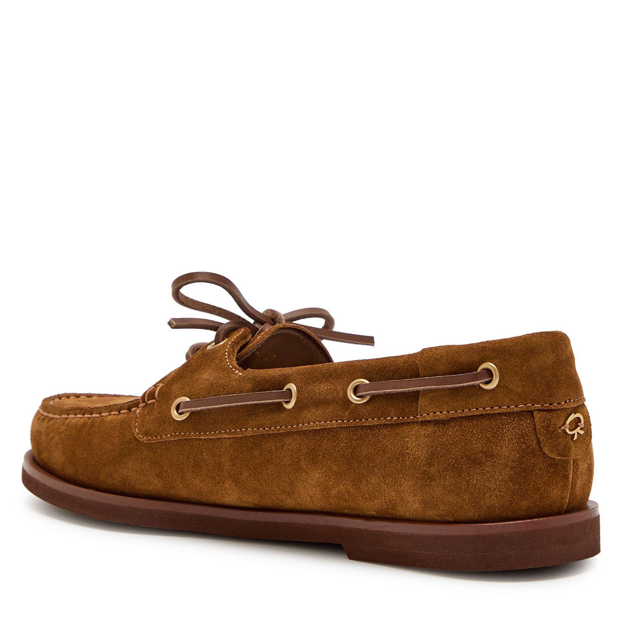 BROWN - Gianvito Rossi - Women's Vandée Suede Boat Shoes - 2