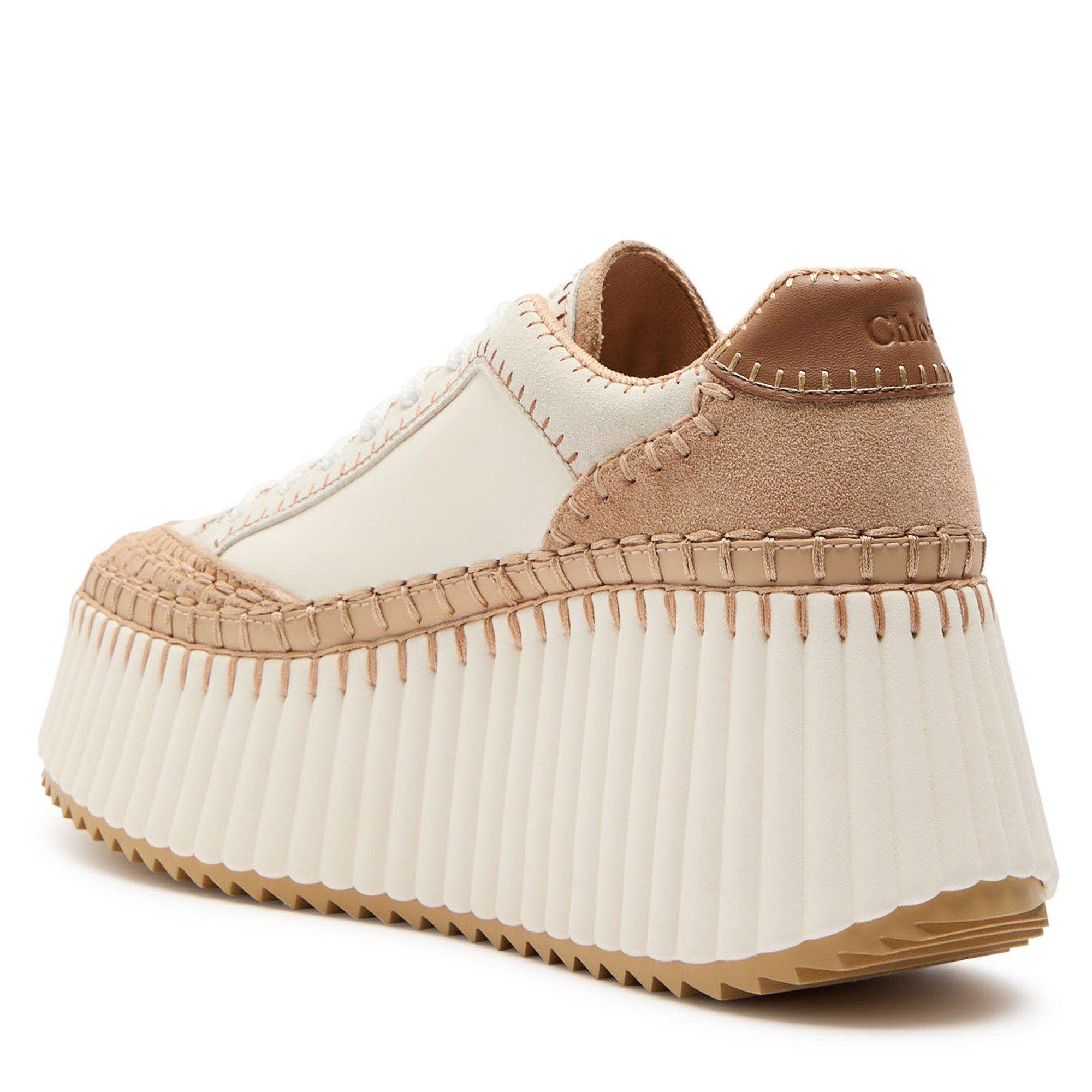 BEIGE AND OTHER - Chloe - Women's Nama Platform Leather Trainers - 2